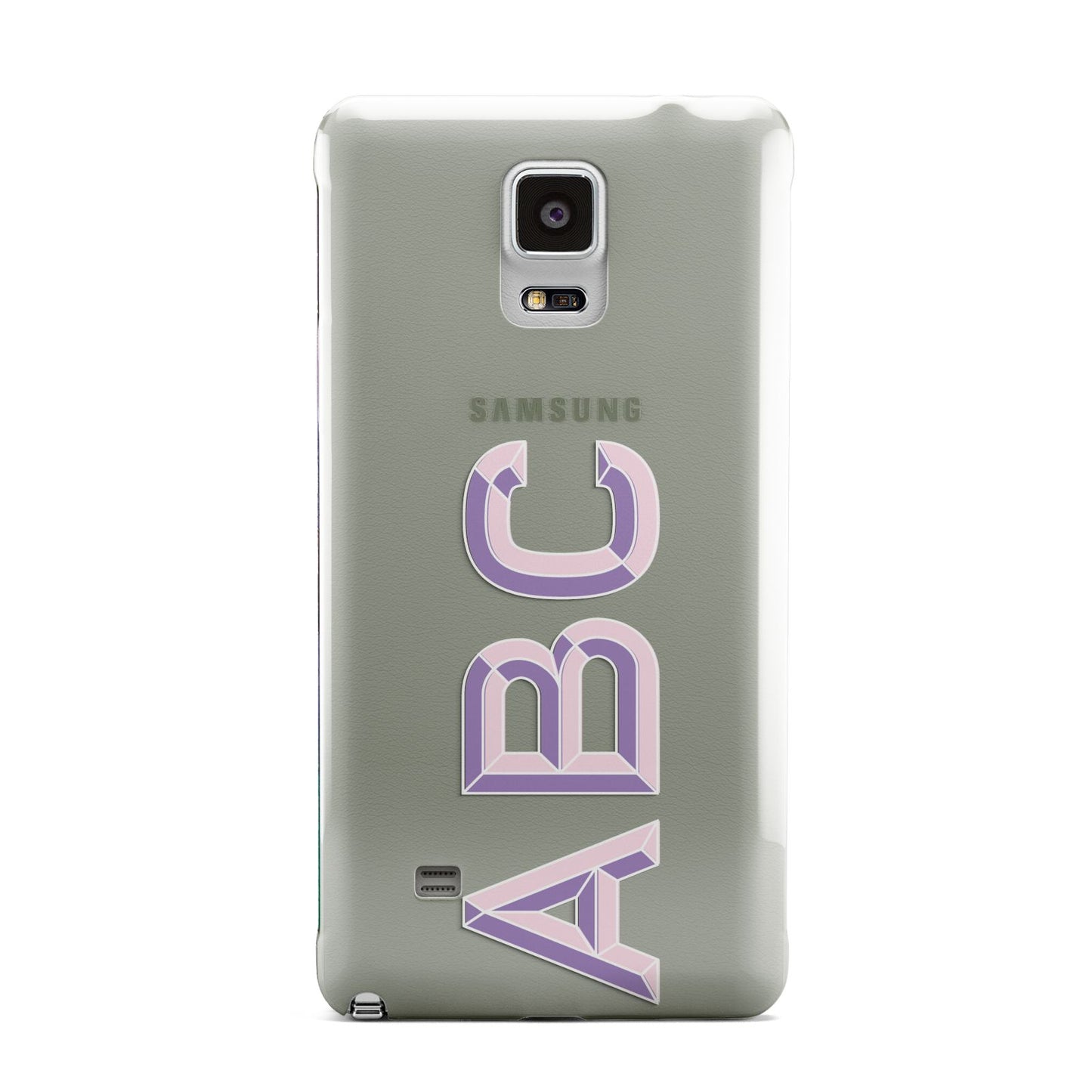 Personalised 3D Initials Monogram Clear Custom Samsung Galaxy Note 4 Case