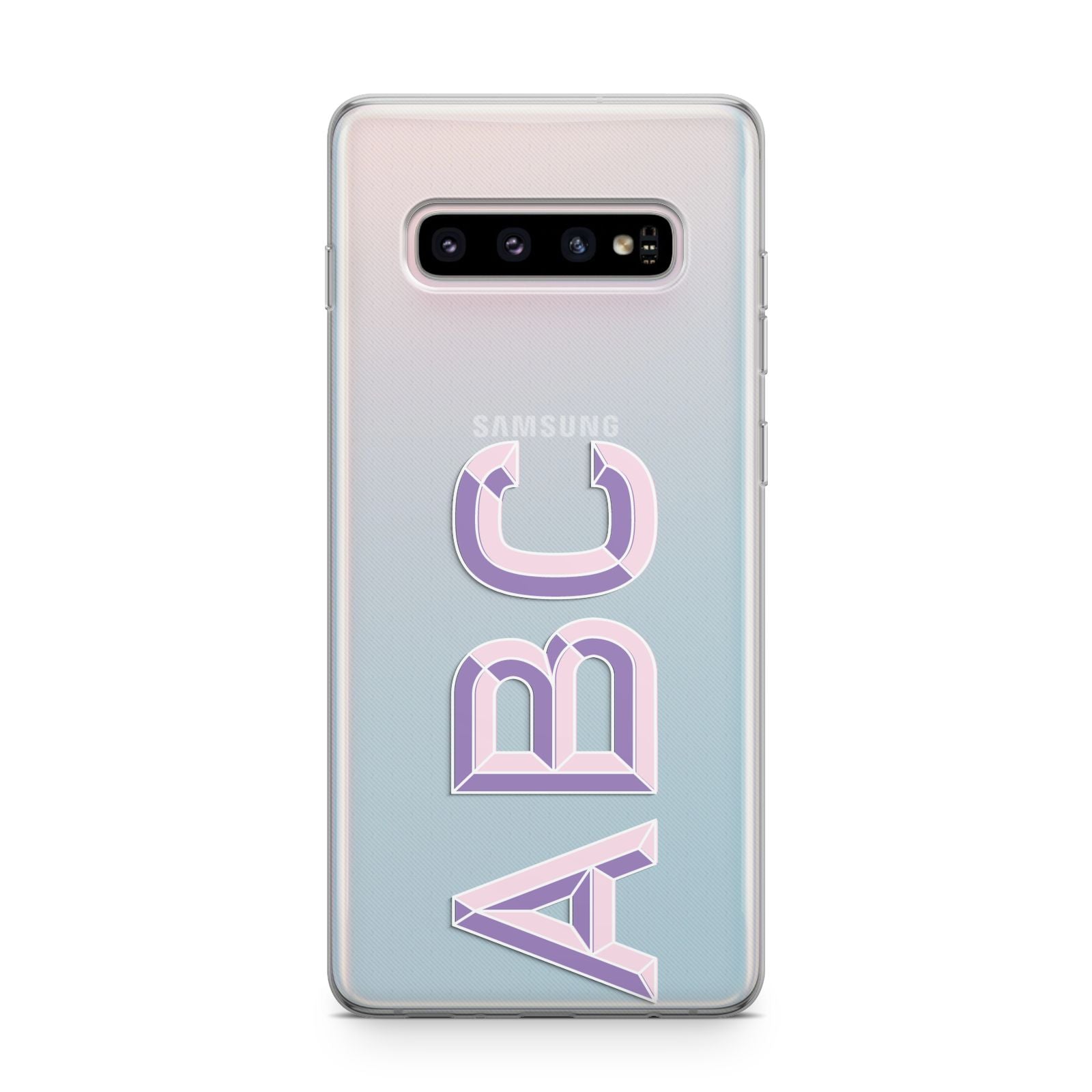Personalised 3D Initials Monogram Clear Custom Samsung Galaxy S10 Plus Case