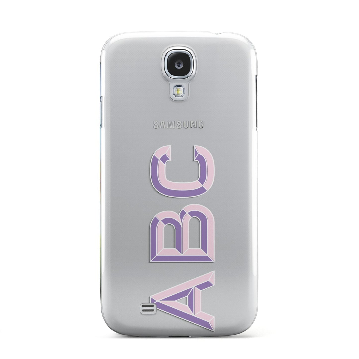 Personalised 3D Initials Monogram Clear Custom Samsung Galaxy S4 Case