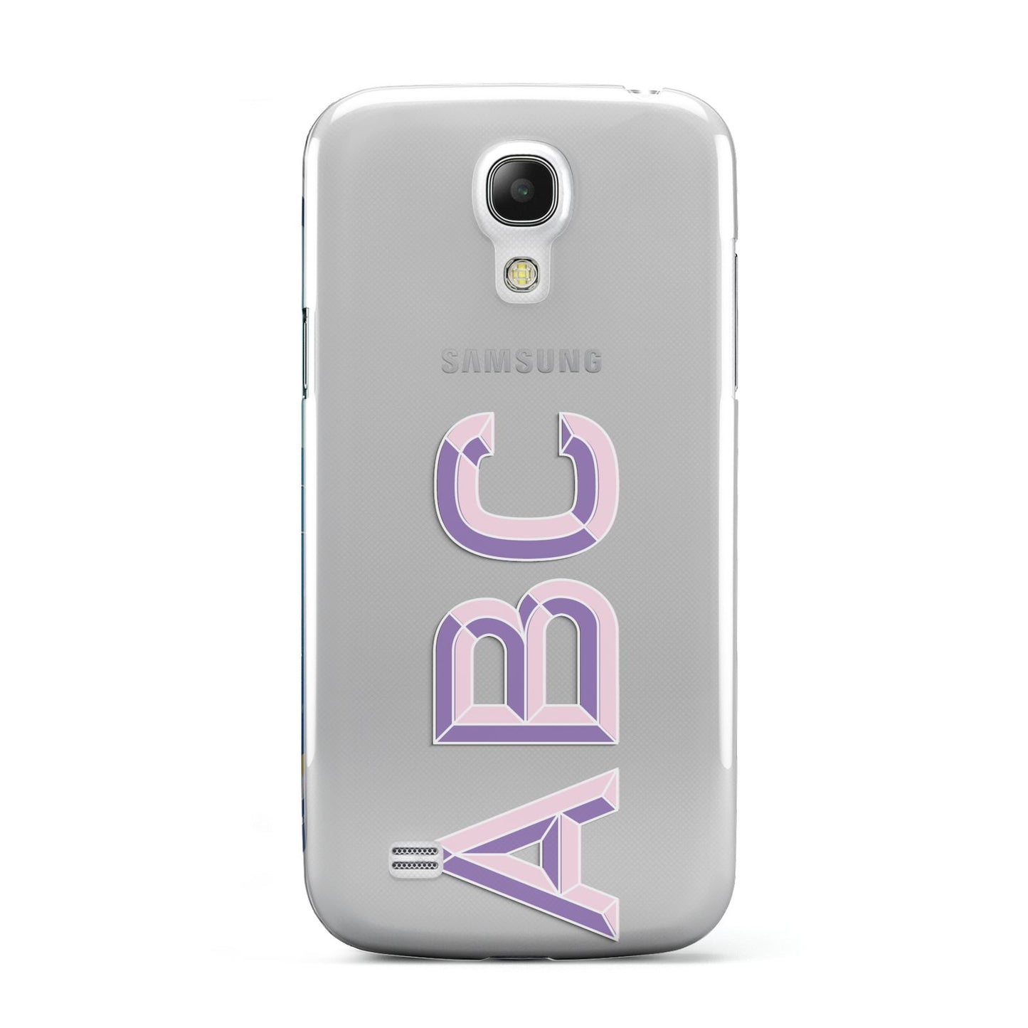 Personalised 3D Initials Monogram Clear Custom Samsung Galaxy S4 Mini Case