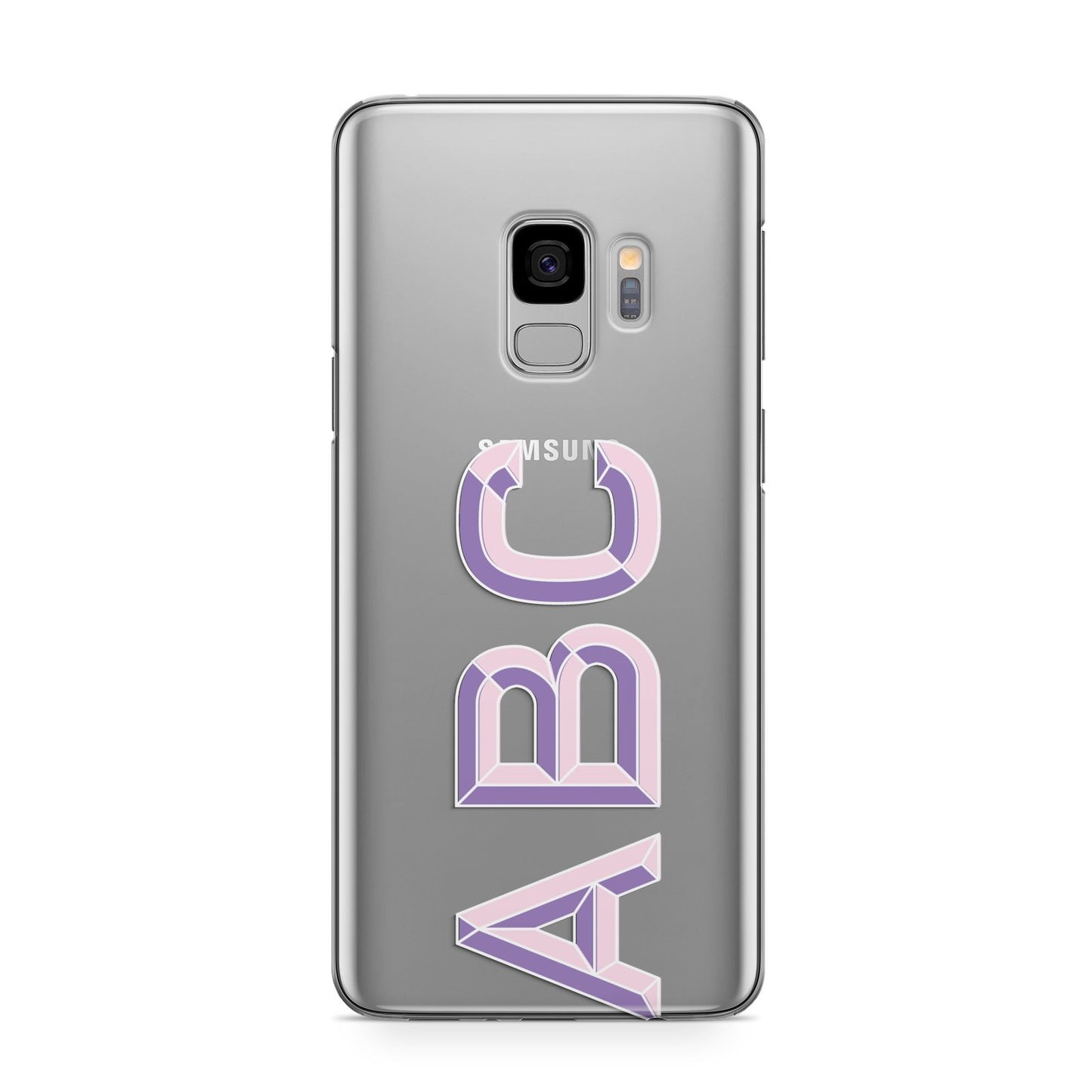 Personalised 3D Initials Monogram Clear Custom Samsung Galaxy S9 Case