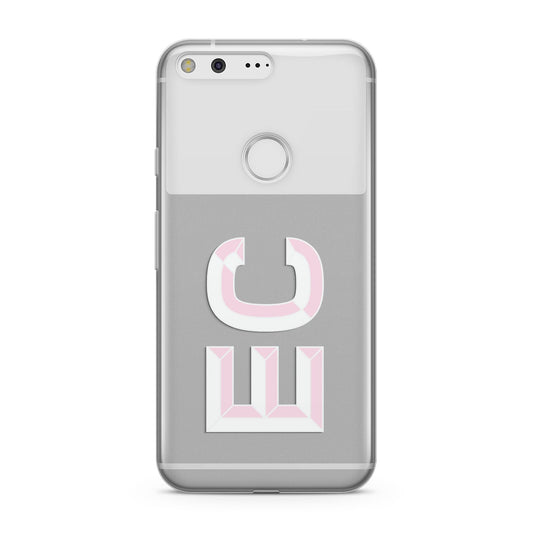 Personalised 3D Side Initials Clear Custom Google Pixel Case