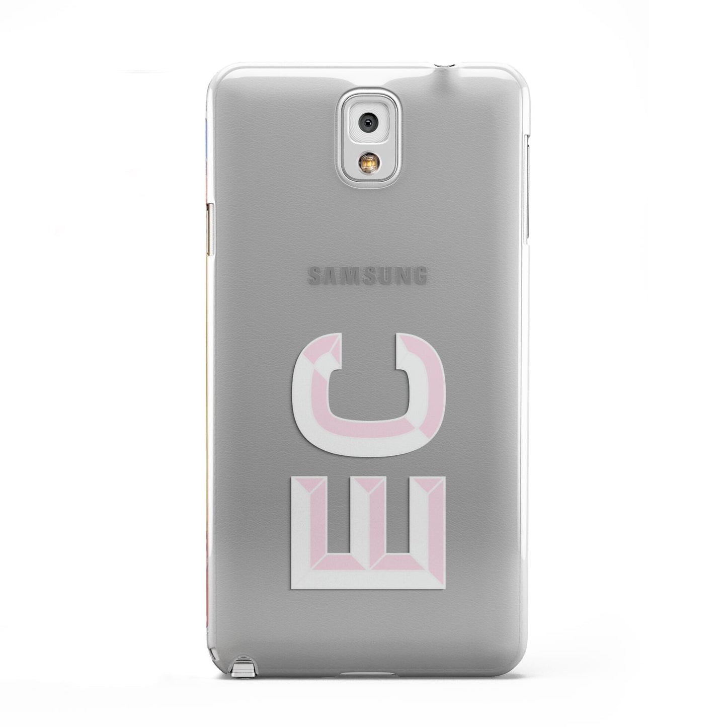 Personalised 3D Side Initials Clear Custom Samsung Galaxy Note 3 Case