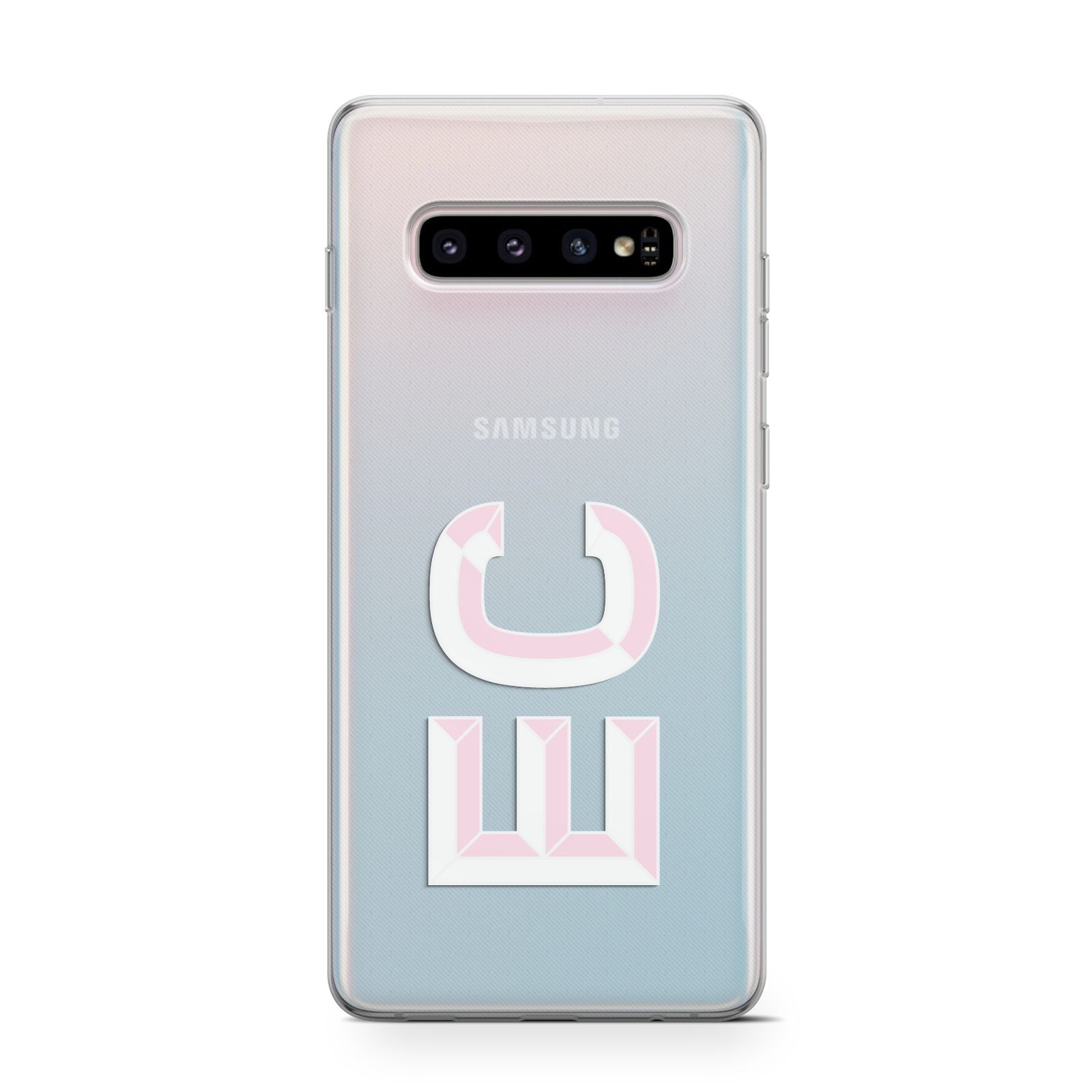 Personalised 3D Side Initials Clear Custom Samsung Galaxy S10 Case