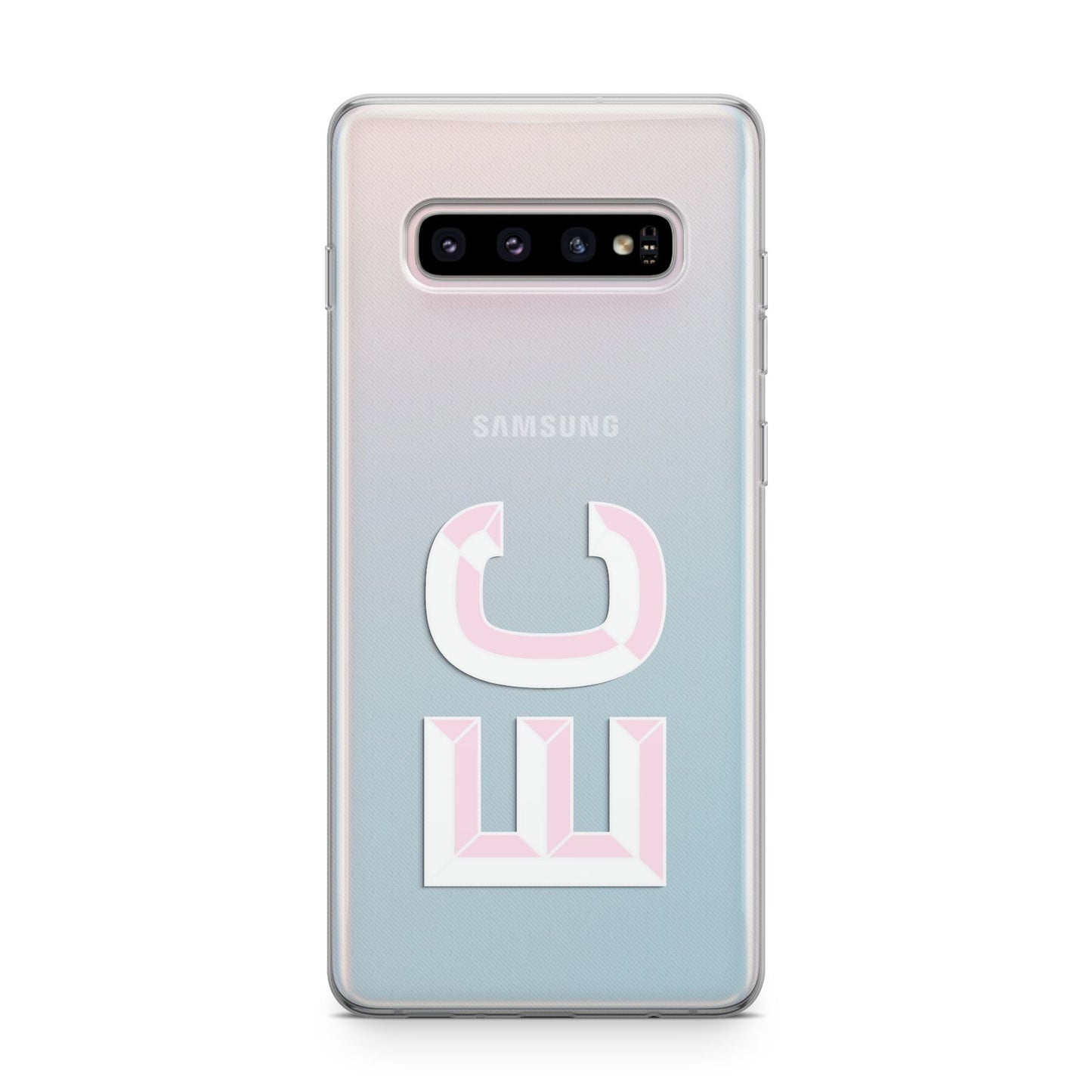 Personalised 3D Side Initials Clear Custom Samsung Galaxy S10 Plus Case