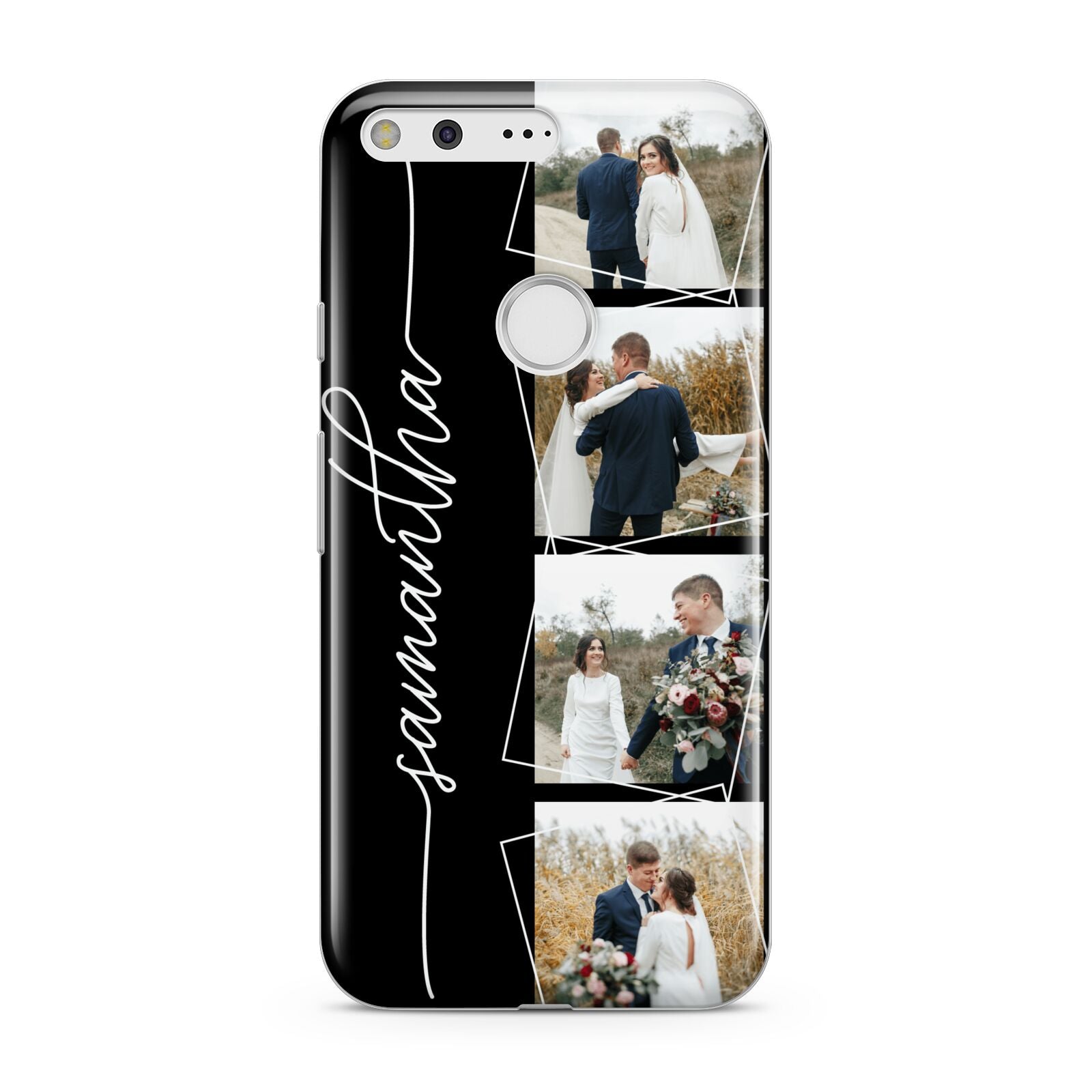 Personalised 4 Photo Couple Name Google Pixel Case