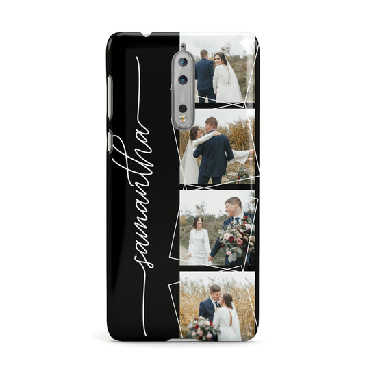 Personalised 4 Photo Couple Name Nokia Case