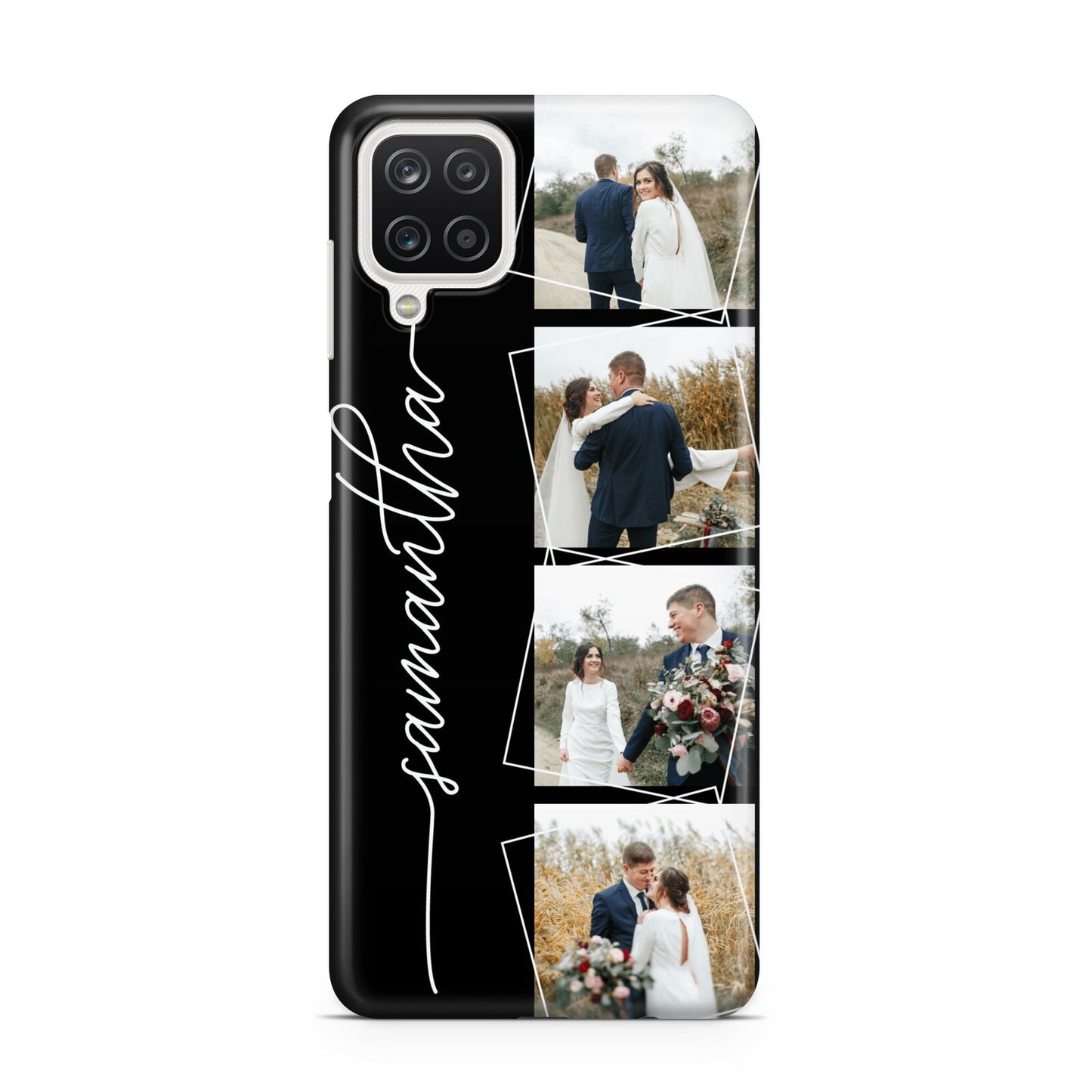 Personalised 4 Photo Couple Name Samsung A12 Case