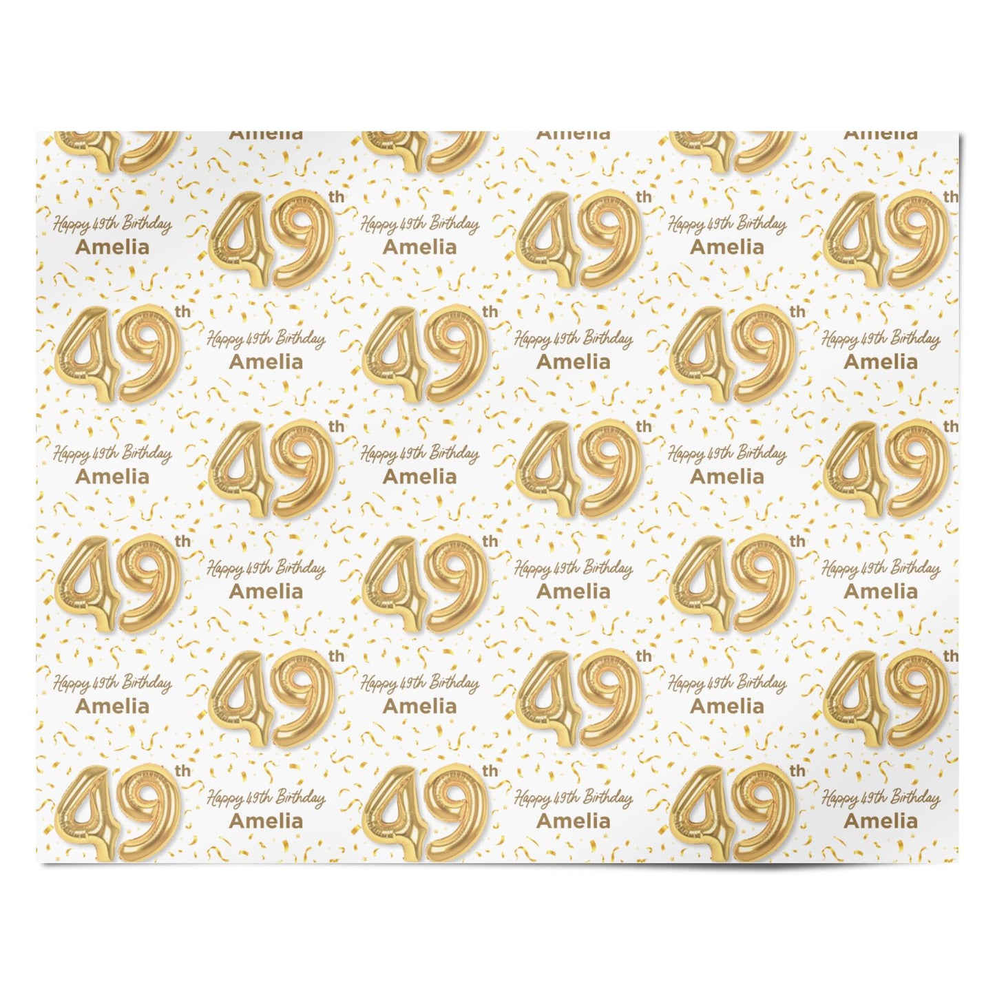 Personalised 49th Birthday Personalised Wrapping Paper Alternative