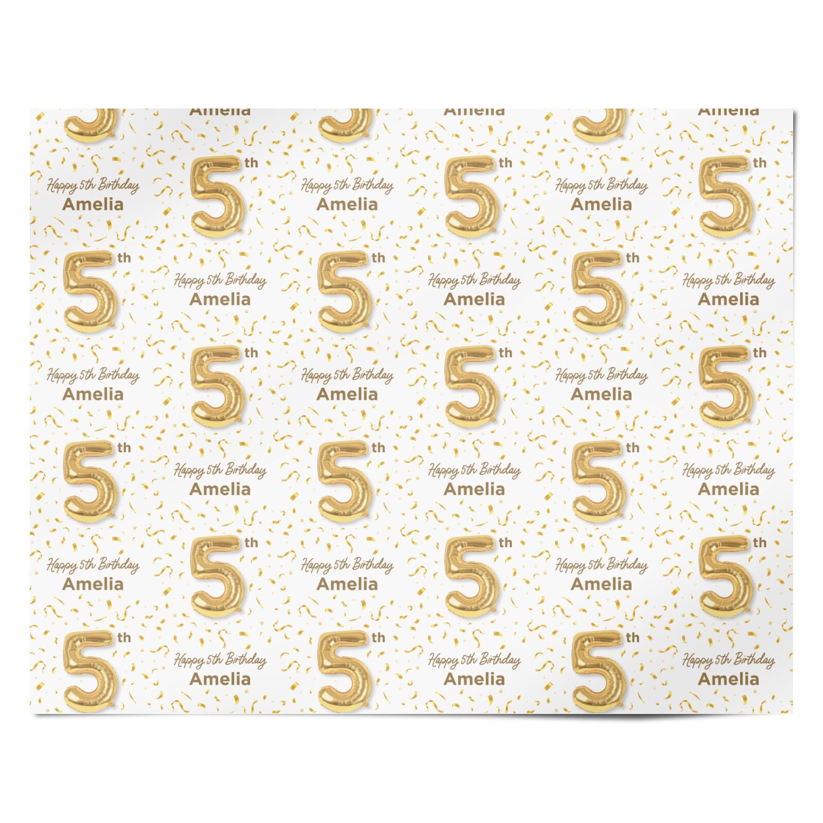 Personalised 5th Birthday Personalised Wrapping Paper Alternative