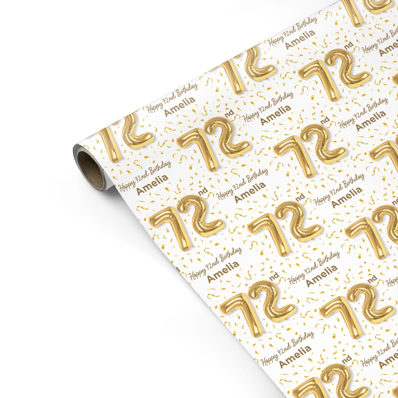 Personalised 72nd Birthday Personalised Gift Wrap