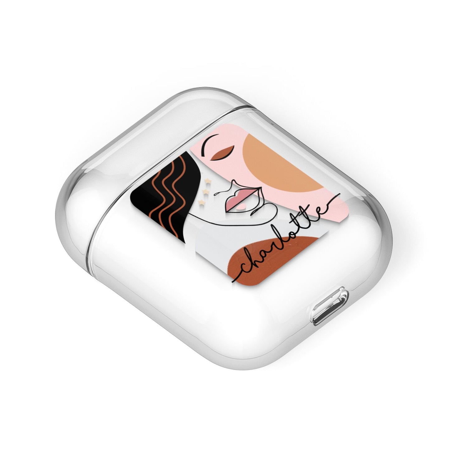 Personalised Abstract Art AirPods Case Laid Flat