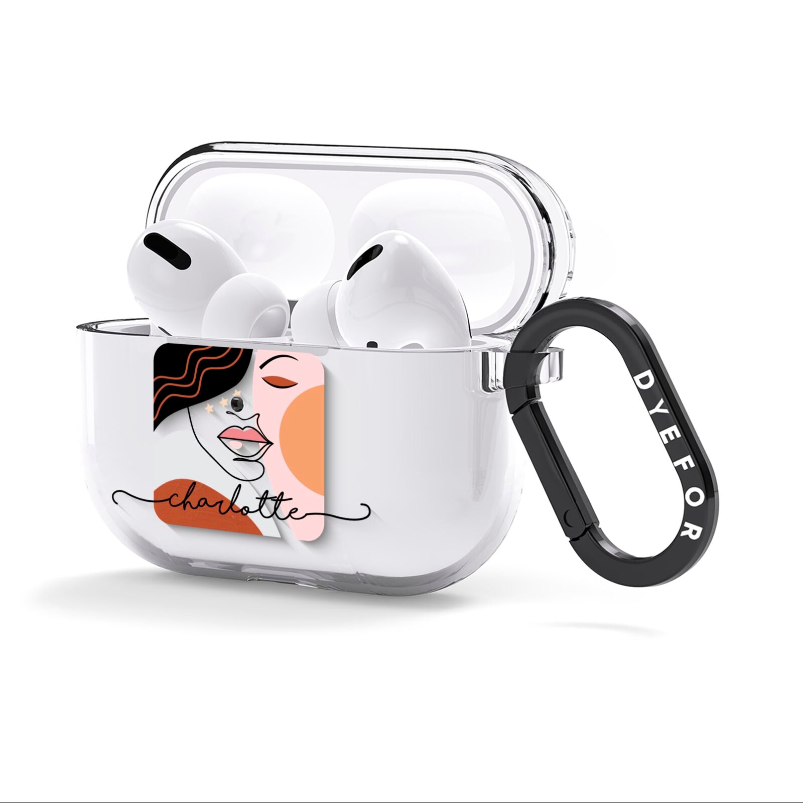 Personalised Abstract Art AirPods Clear Case 3rd Gen Side Image