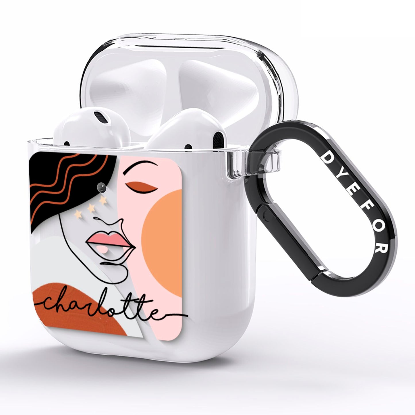Personalised Abstract Art AirPods Clear Case Side Image