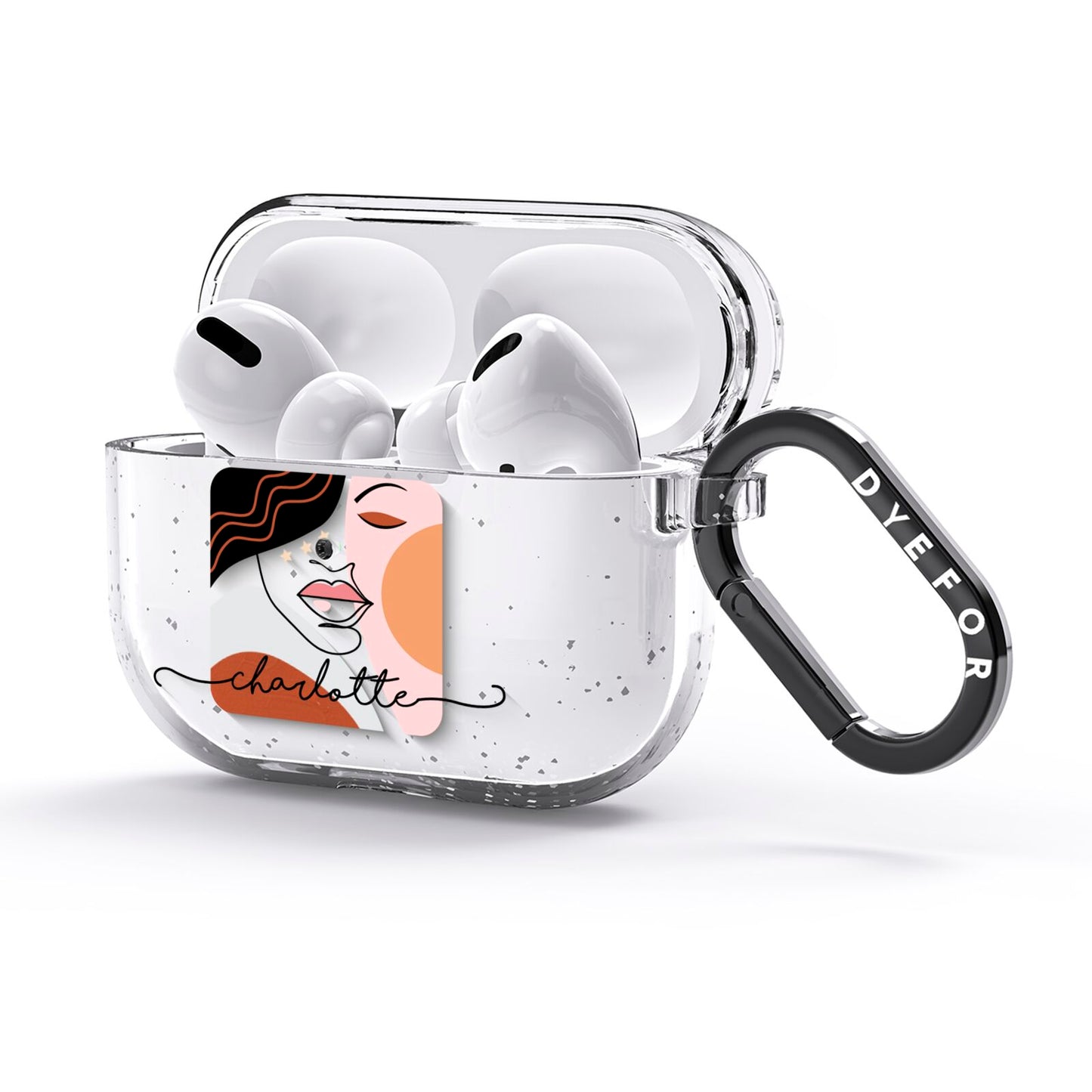 Personalised Abstract Art AirPods Glitter Case 3rd Gen Side Image