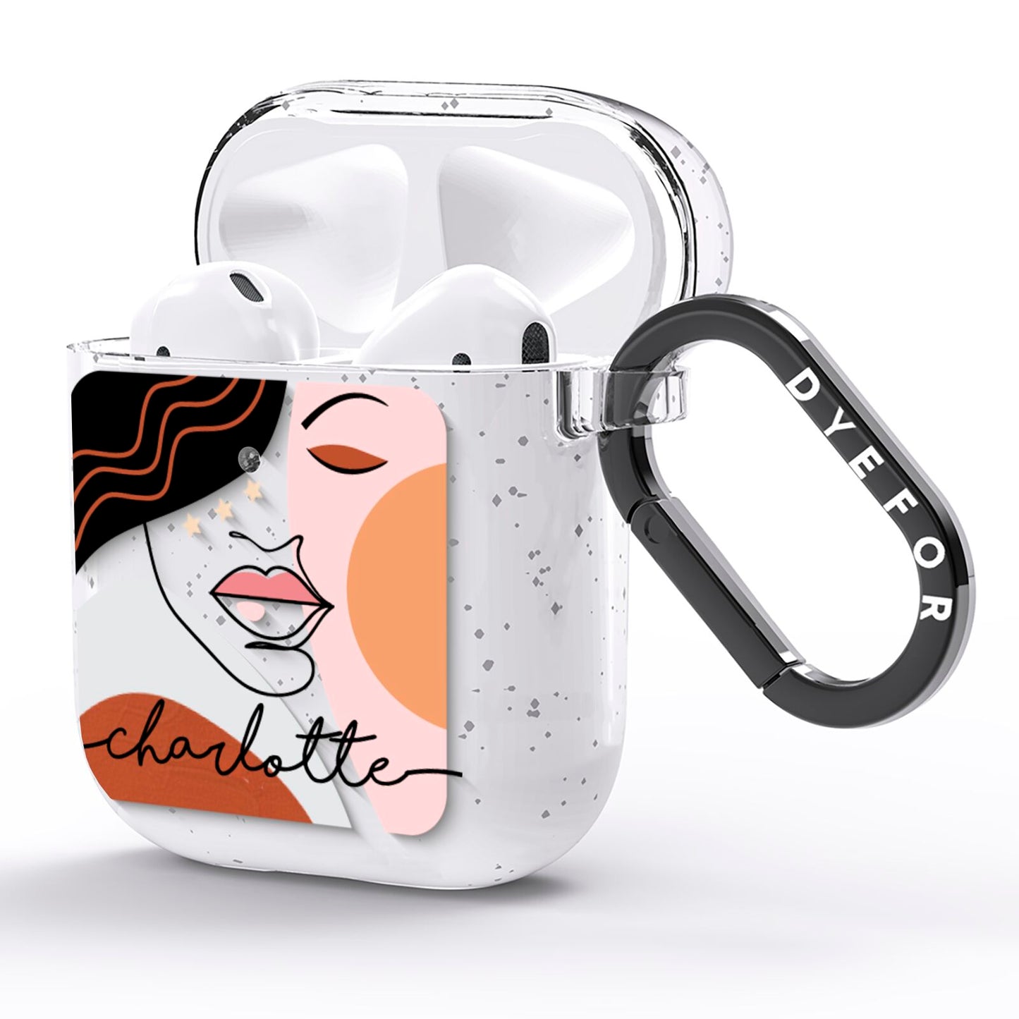 Personalised Abstract Art AirPods Glitter Case Side Image