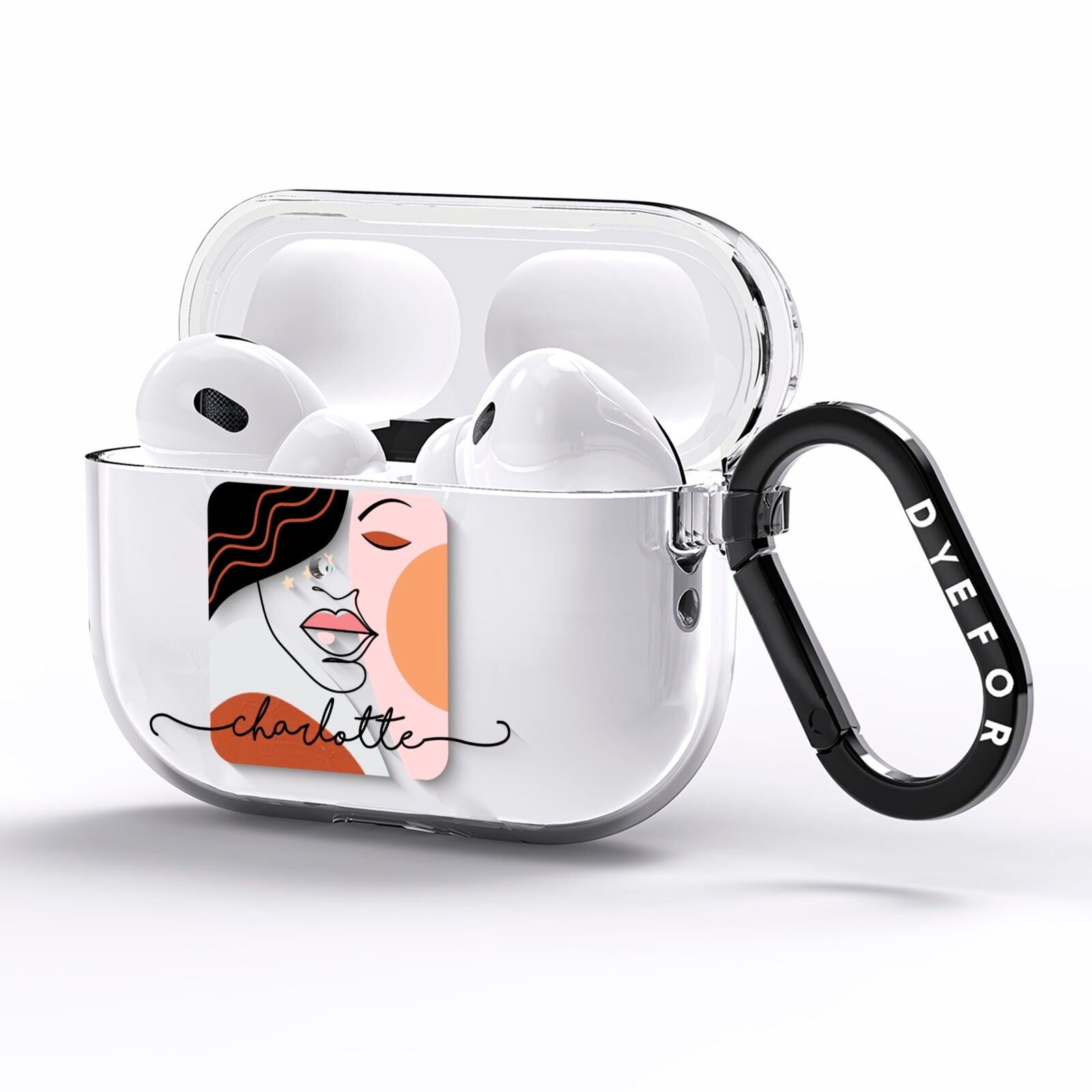 Personalised Abstract Art AirPods Pro Clear Case Side Image