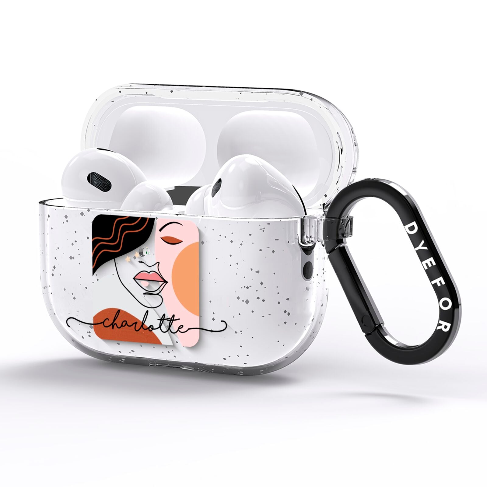 Personalised Abstract Art AirPods Pro Glitter Case Side Image