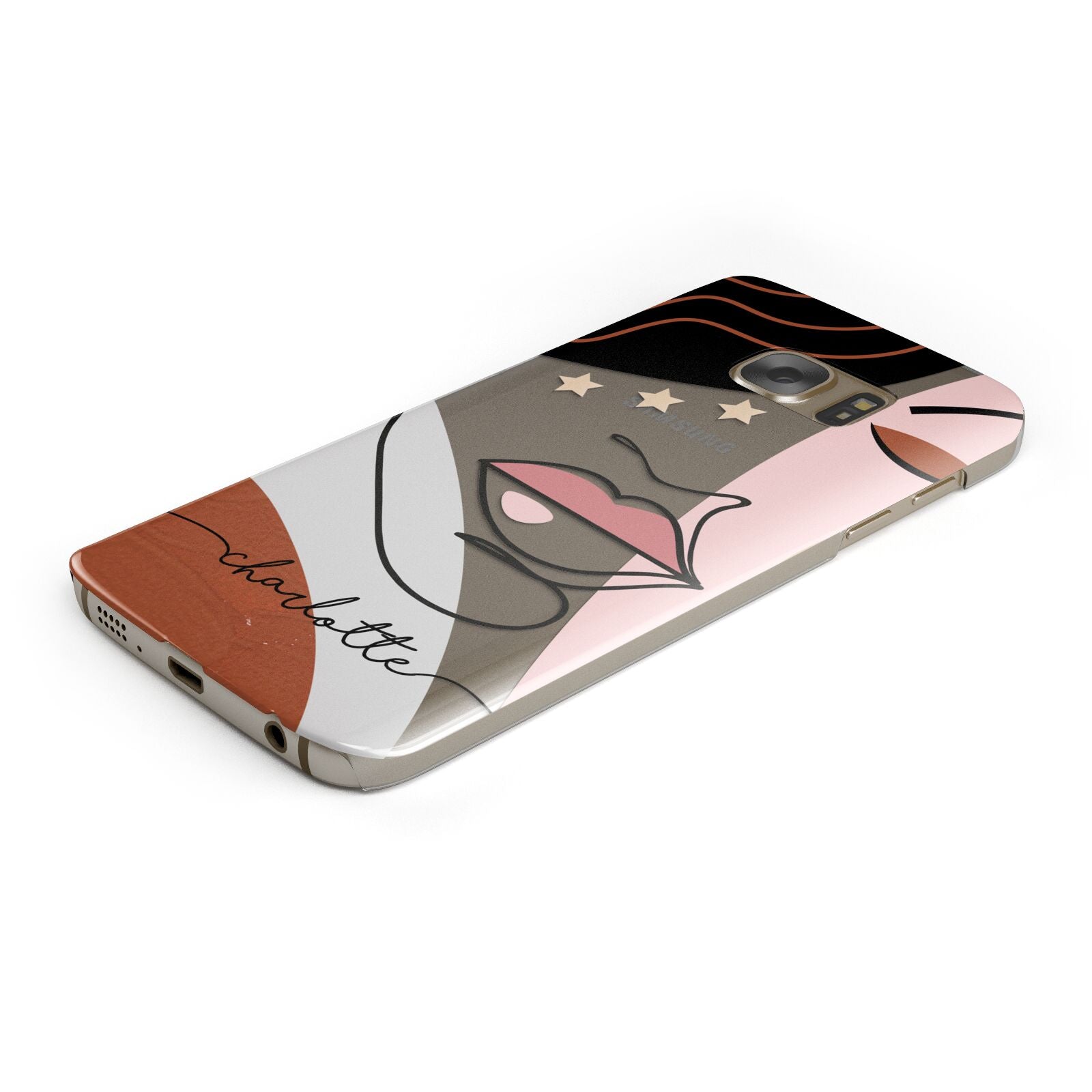 Personalised Abstract Art Protective Samsung Galaxy Case Angled Image