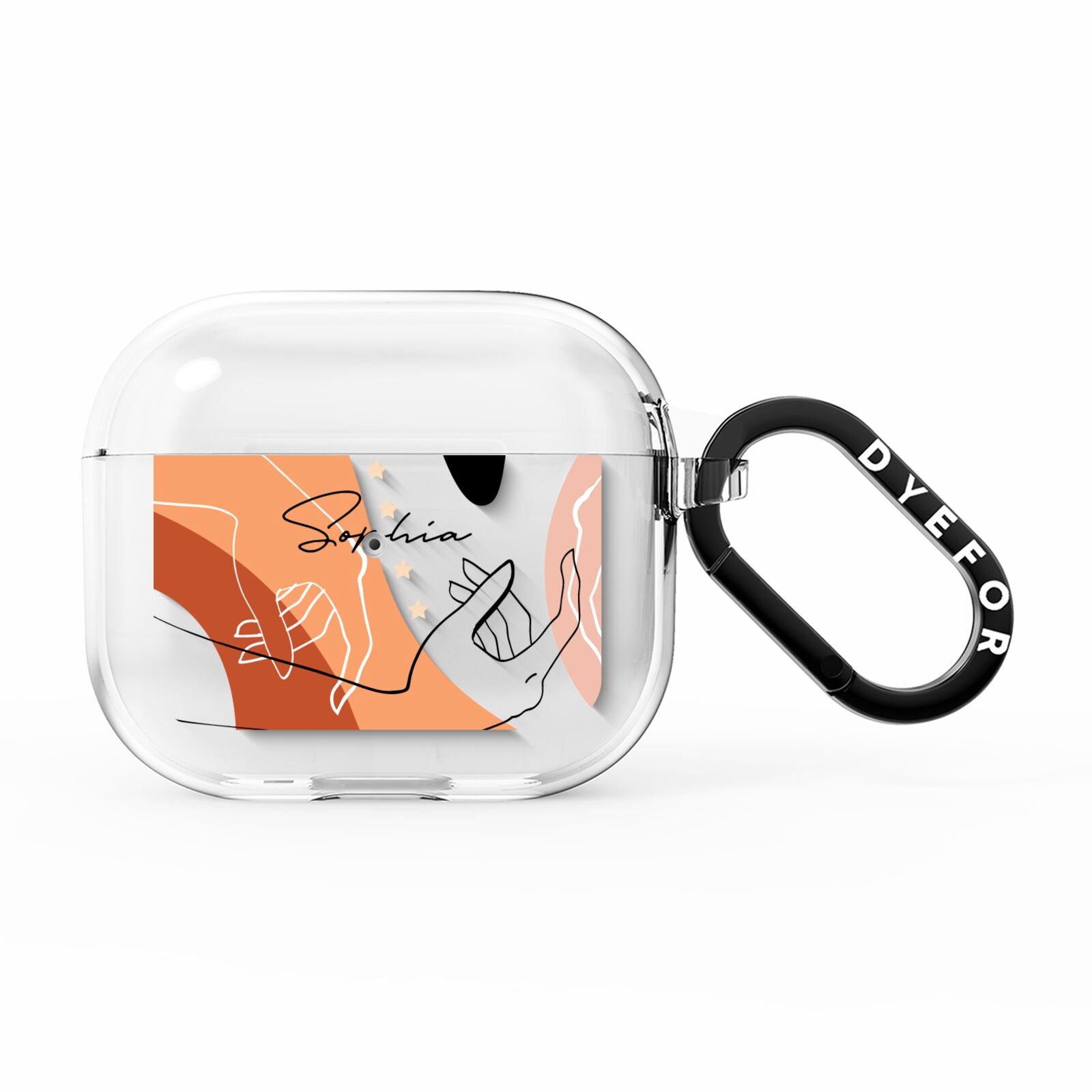 Personalised Abstract Gouache Line Art AirPods Clear Case 3rd Gen