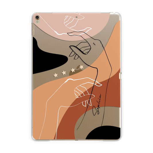 Personalised Abstract Gouache Line Art Apple iPad Gold Case