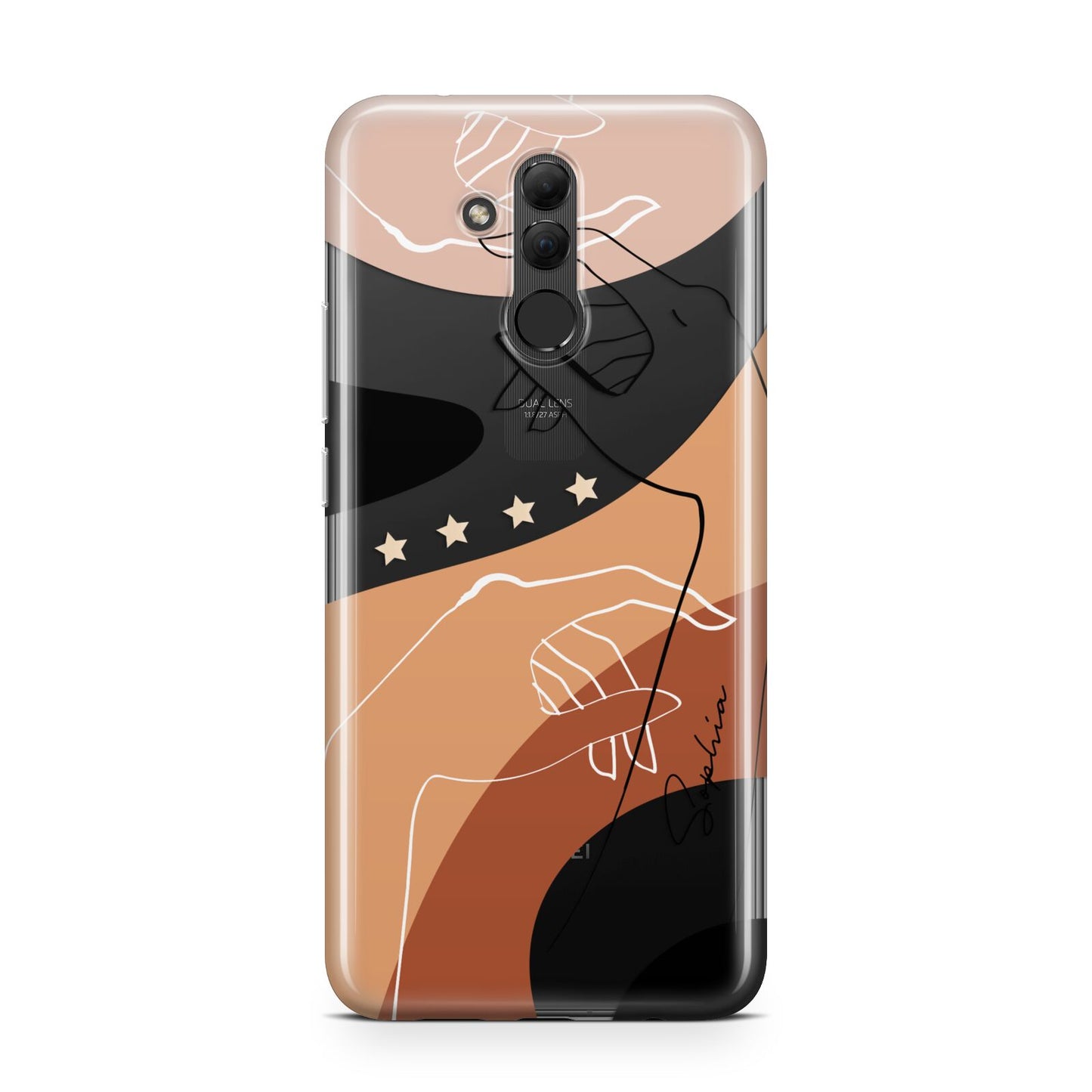 Personalised Abstract Gouache Line Art Huawei Mate 20 Lite