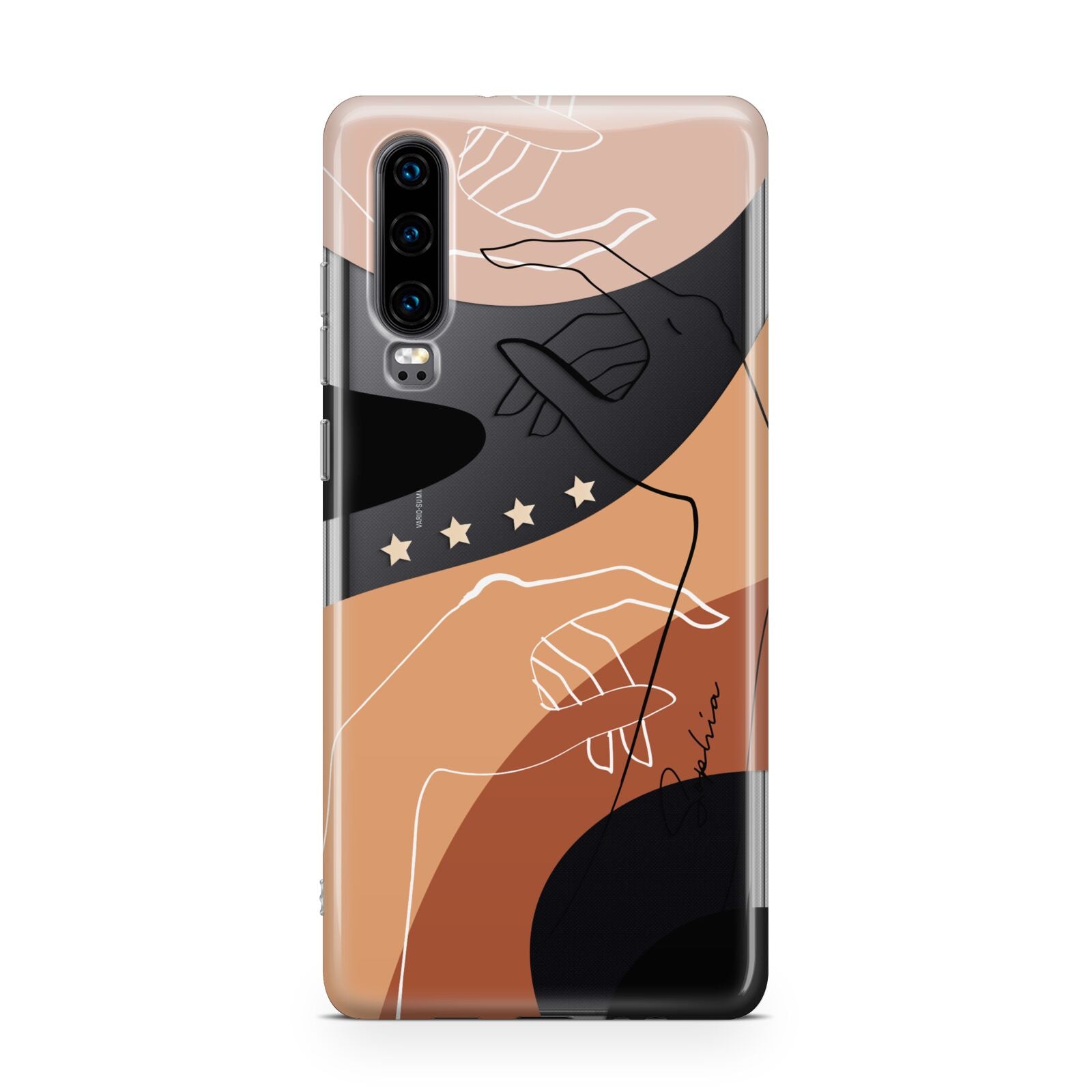 Personalised Abstract Gouache Line Art Huawei P30 Phone Case