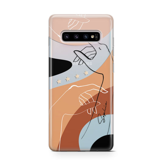 Personalised Abstract Gouache Line Art Protective Samsung Galaxy Case