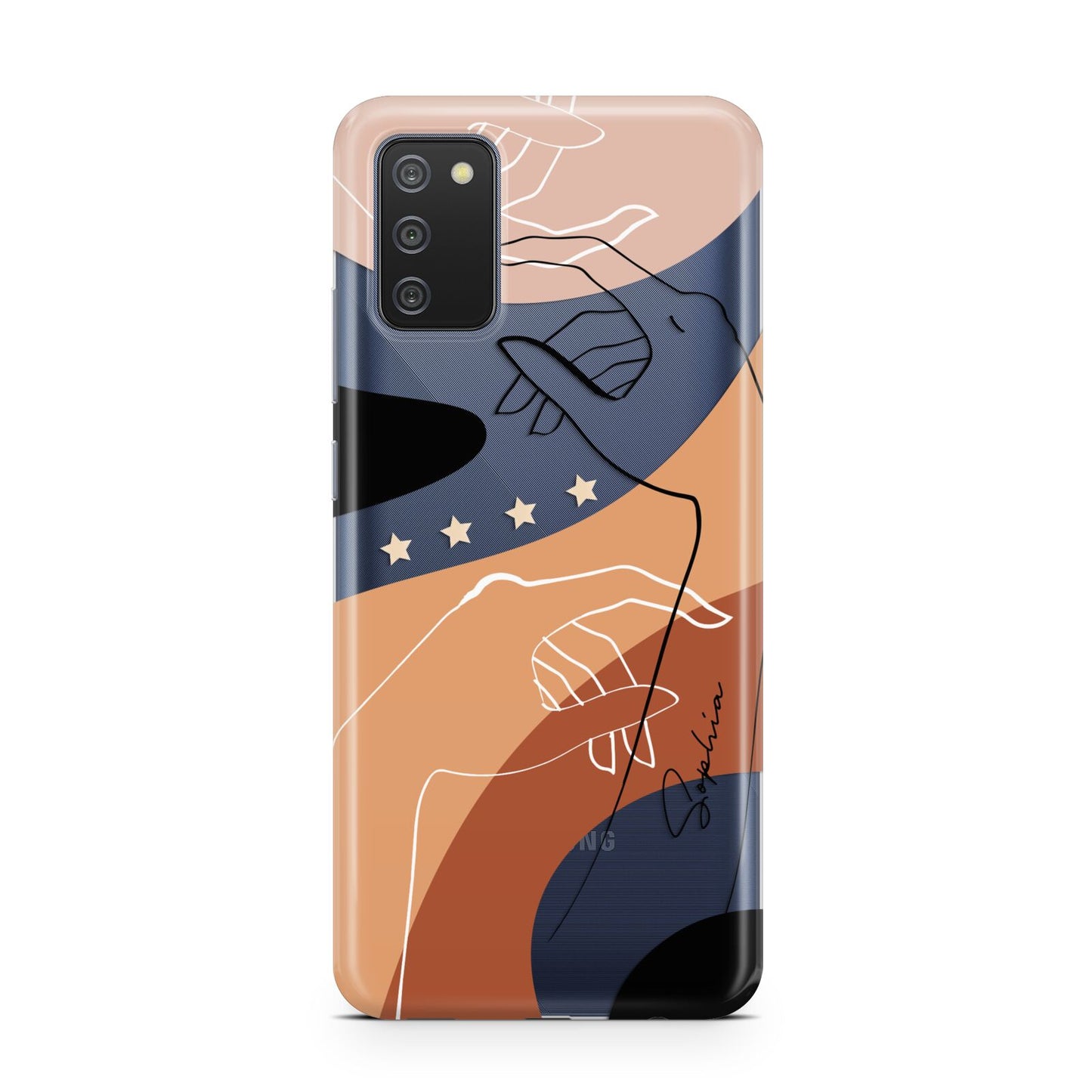 Personalised Abstract Gouache Line Art Samsung A02s Case