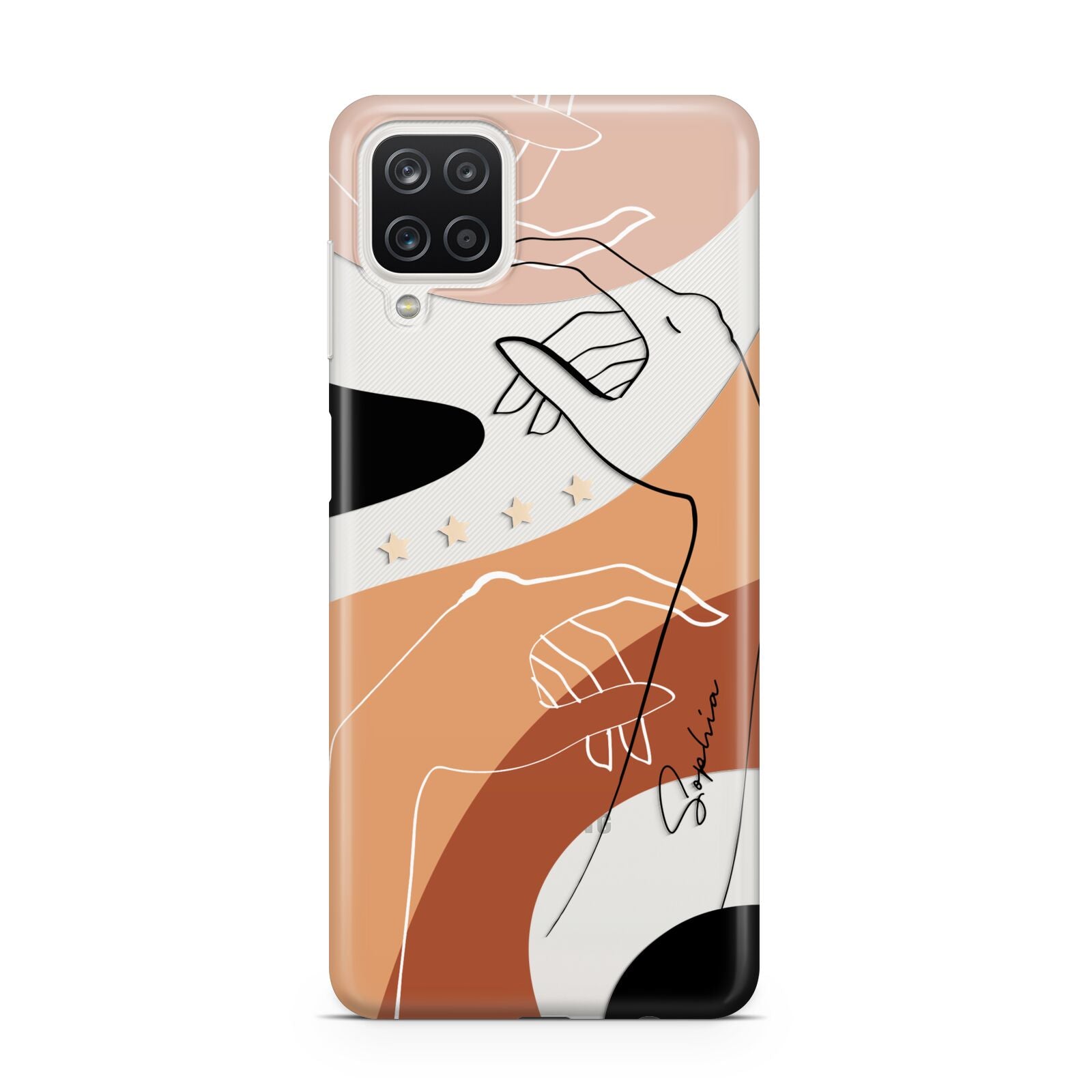 Personalised Abstract Gouache Line Art Samsung A12 Case