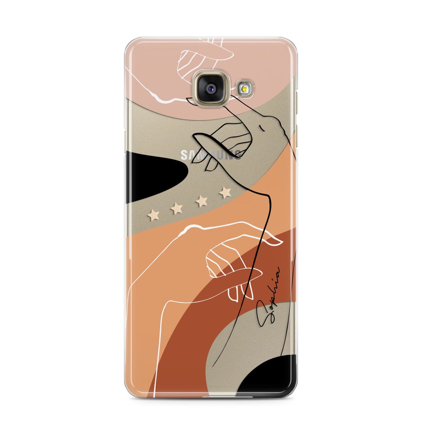 Personalised Abstract Gouache Line Art Samsung Galaxy A3 2016 Case on gold phone