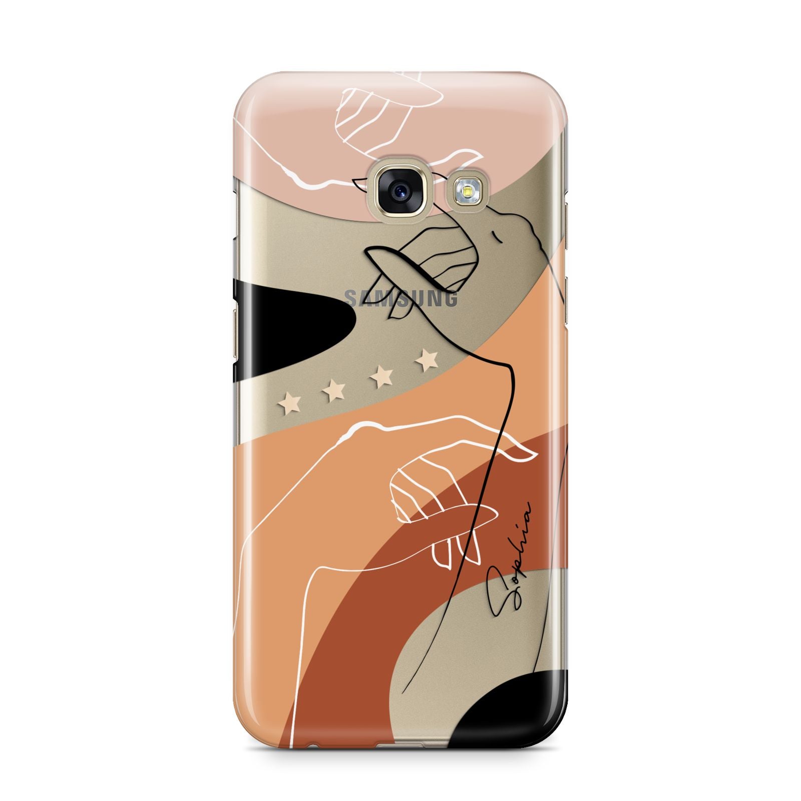 Personalised Abstract Gouache Line Art Samsung Galaxy A3 2017 Case on gold phone