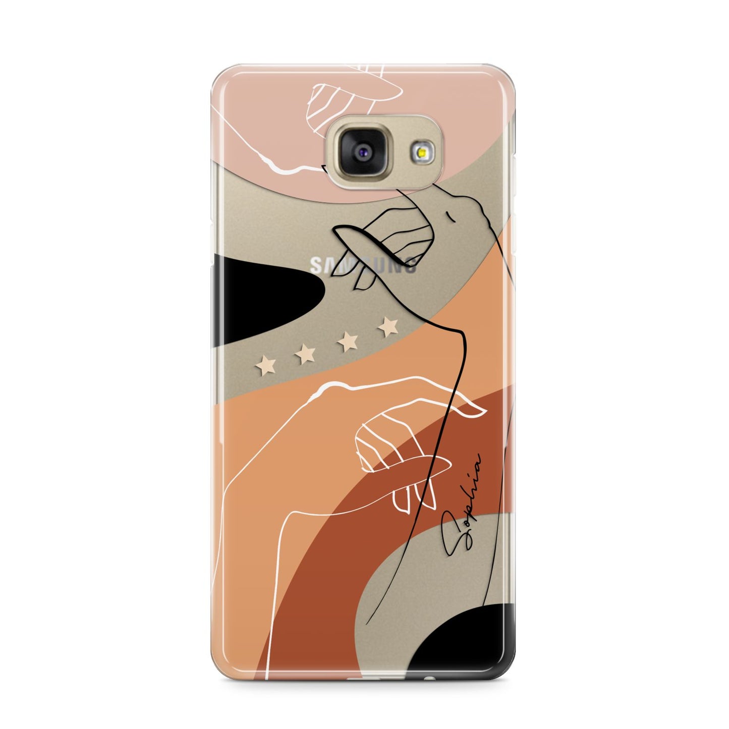 Personalised Abstract Gouache Line Art Samsung Galaxy A9 2016 Case on gold phone