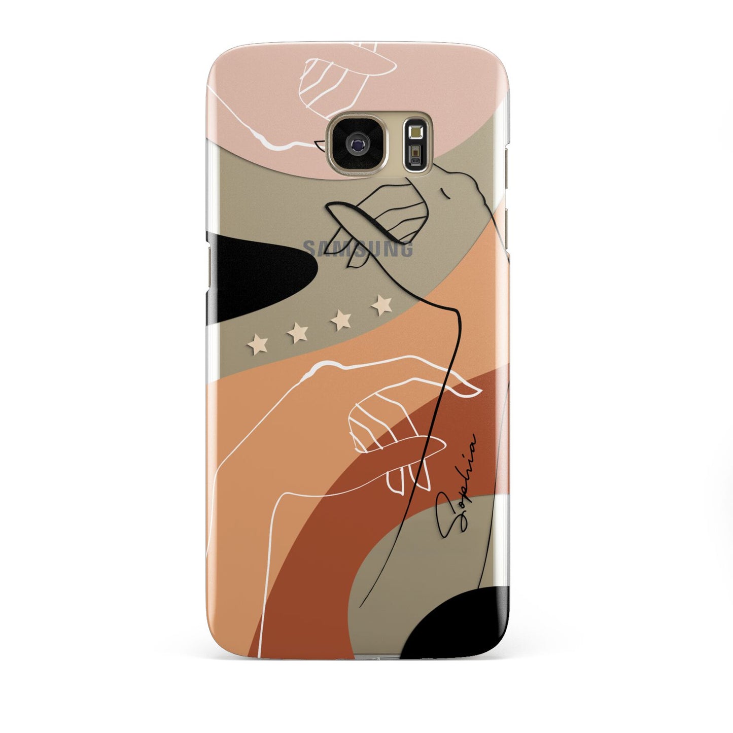 Personalised Abstract Gouache Line Art Samsung Galaxy S7 Edge Case