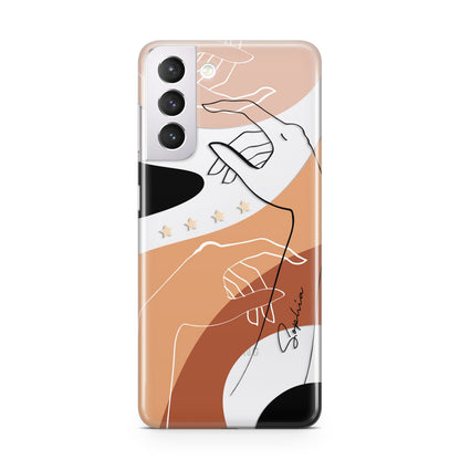 Personalised Abstract Gouache Line Art Samsung S21 Case