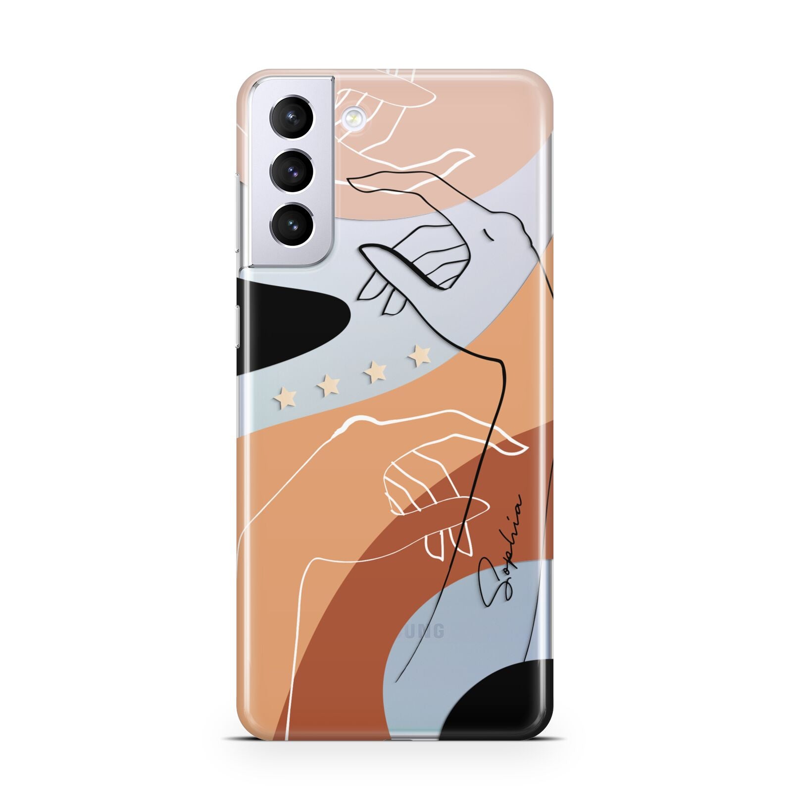 Personalised Abstract Gouache Line Art Samsung S21 Plus Case