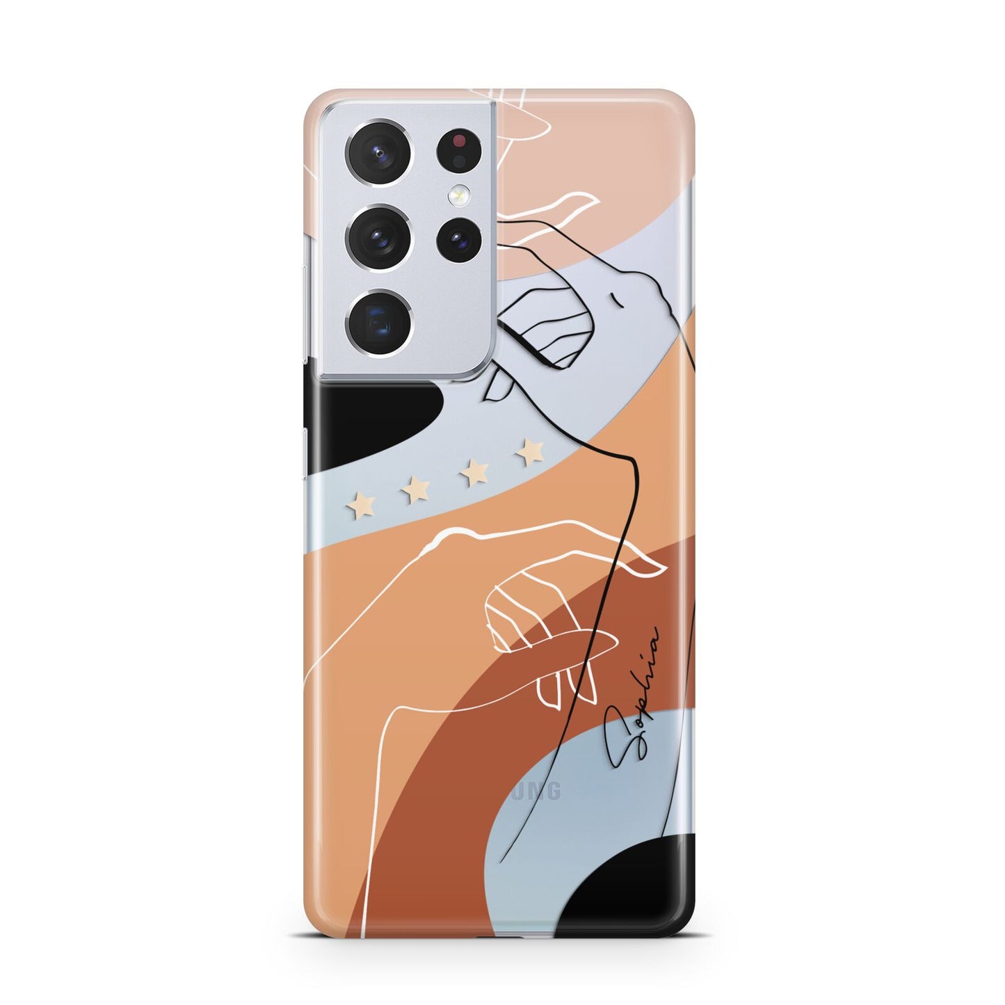 Personalised Abstract Gouache Line Art Samsung S21 Ultra Case