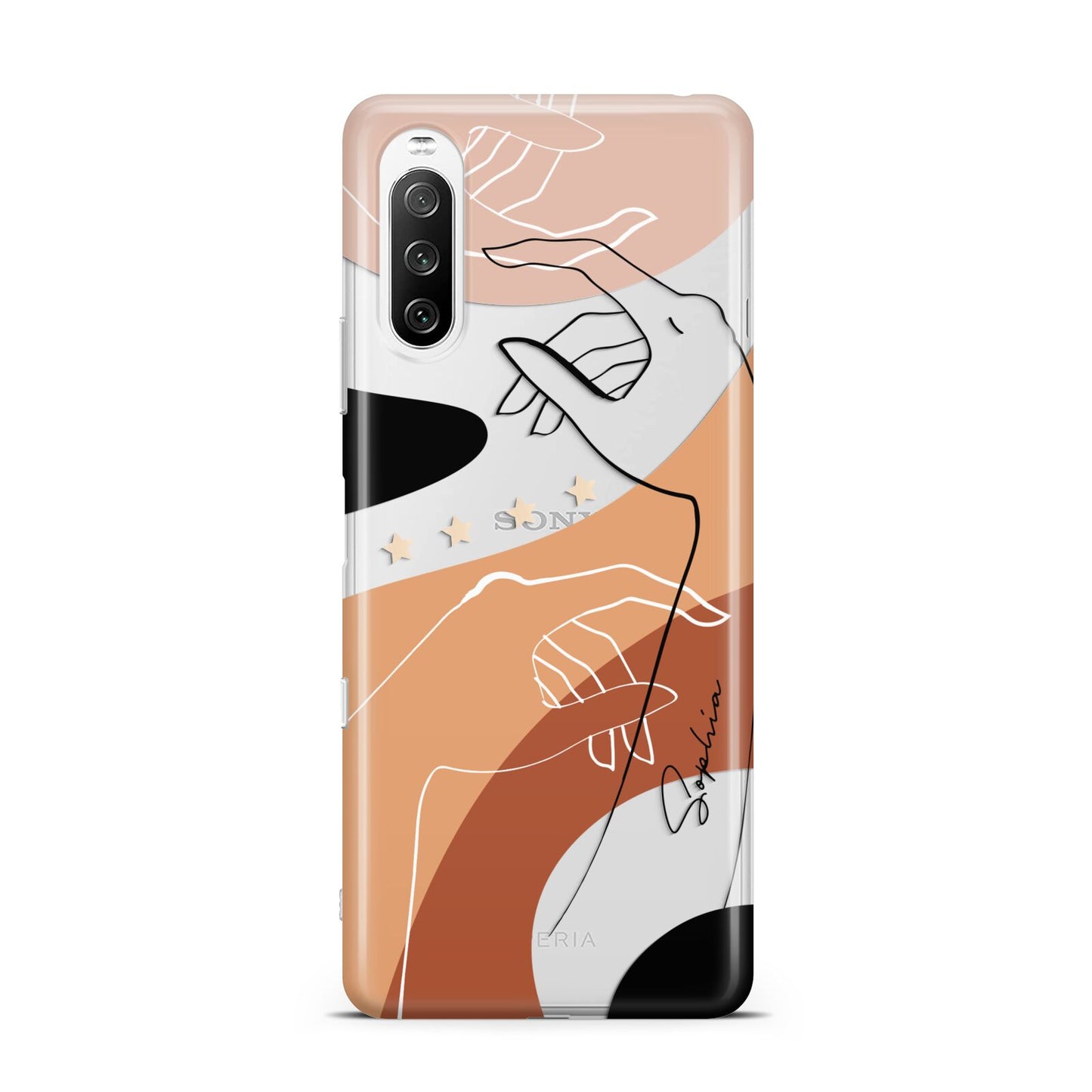 Personalised Abstract Gouache Line Art Sony Xperia 10 III Case