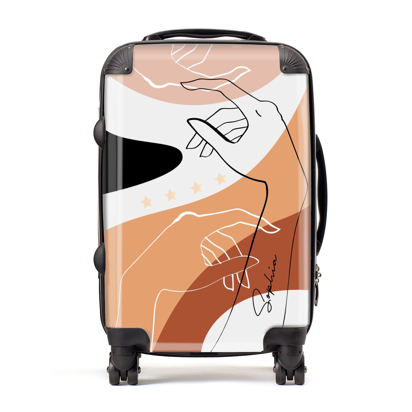 Personalised Abstract Gouache Line Art Suitcase