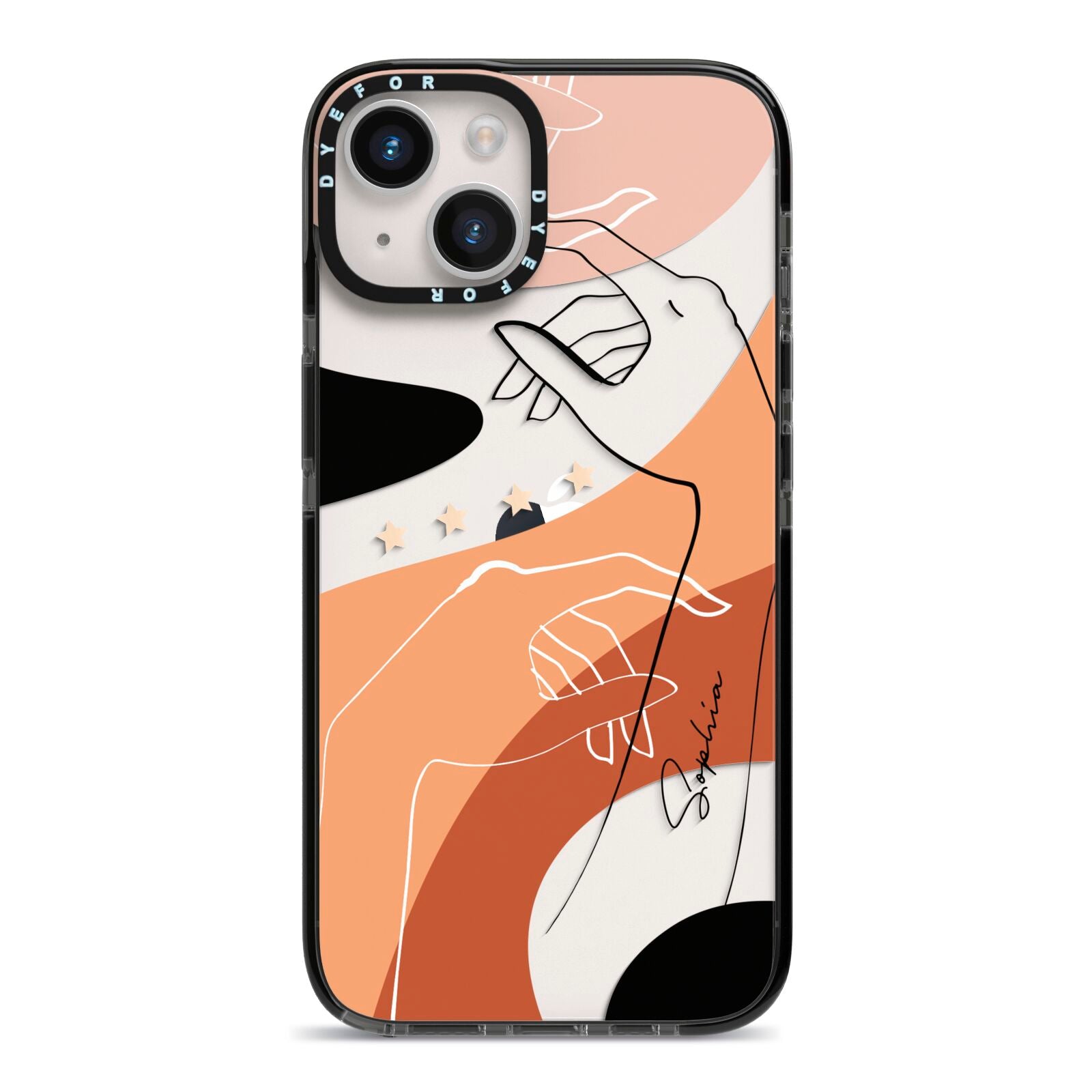 Personalised Abstract Gouache Line Art iPhone Case Dyefor