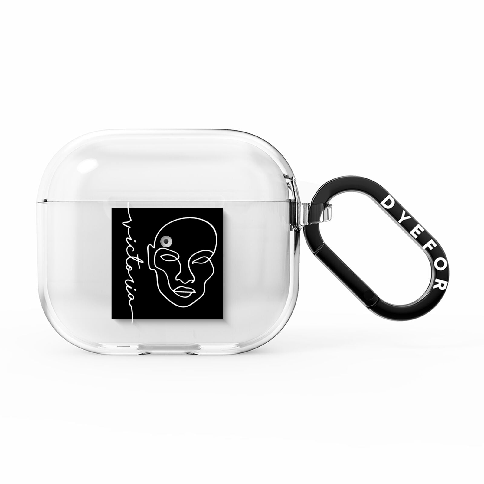 Personalised Abstract Line Art AirPods Clear Case 3rd Gen