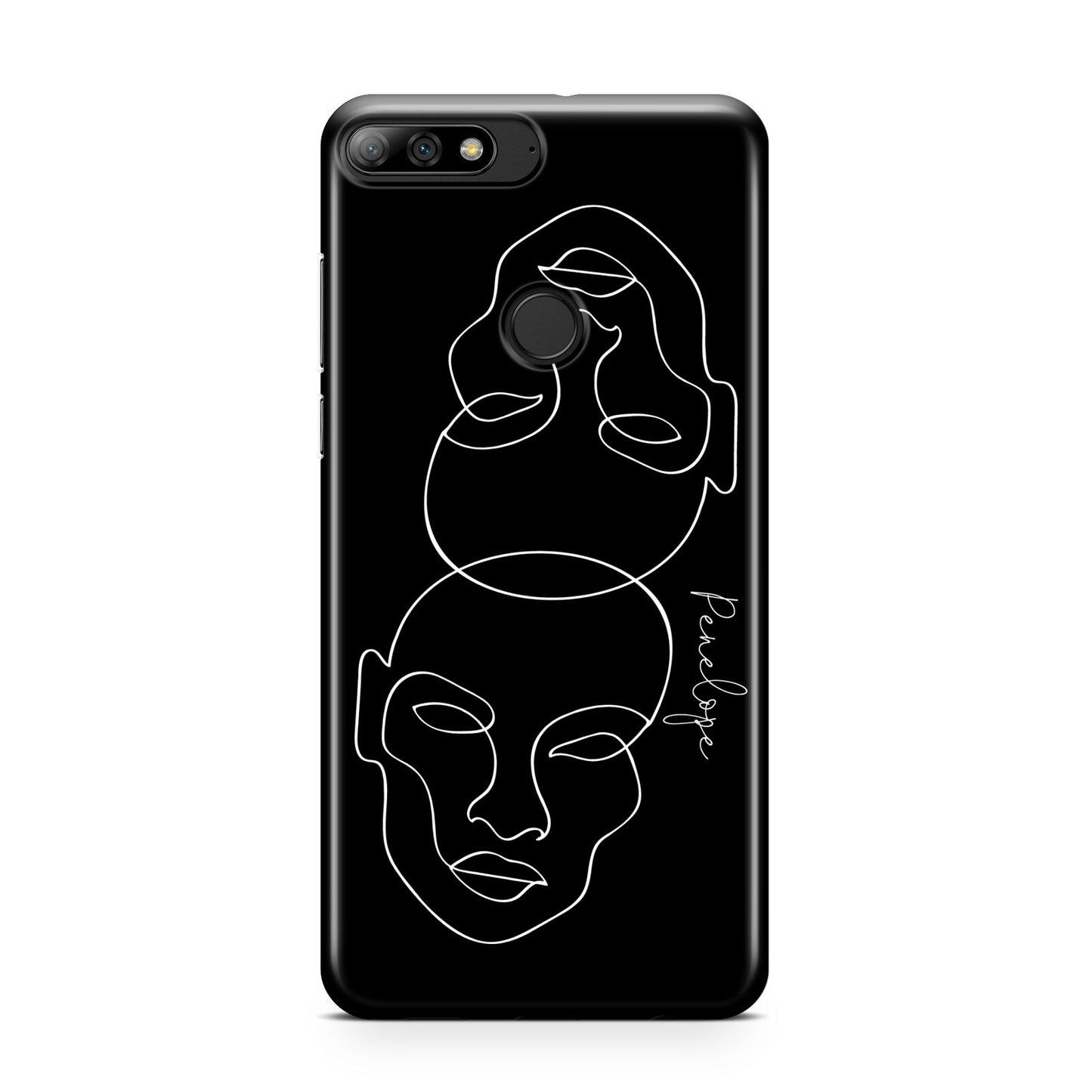 Personalised Abstract Line Art Huawei Y7 2018