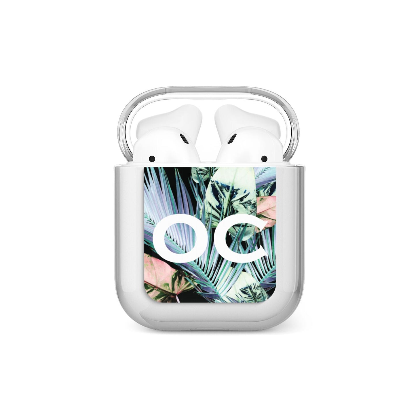 Personalised Abstract Tropical Leaves AirPods Case