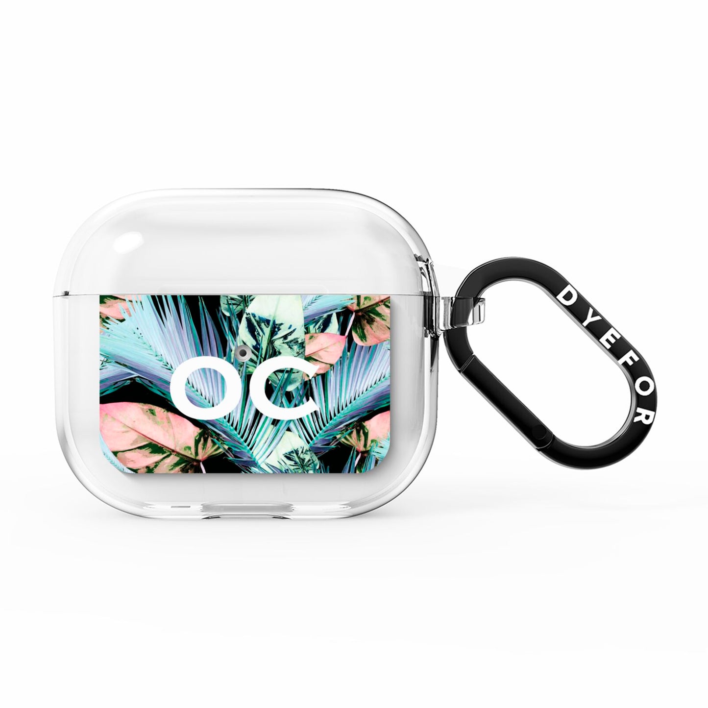 Personalised Abstract Tropical Leaves AirPods Clear Case 3rd Gen