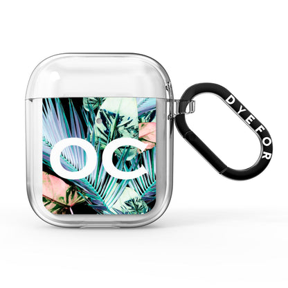 Personalised Abstract Tropical Leaves AirPods Clear Case