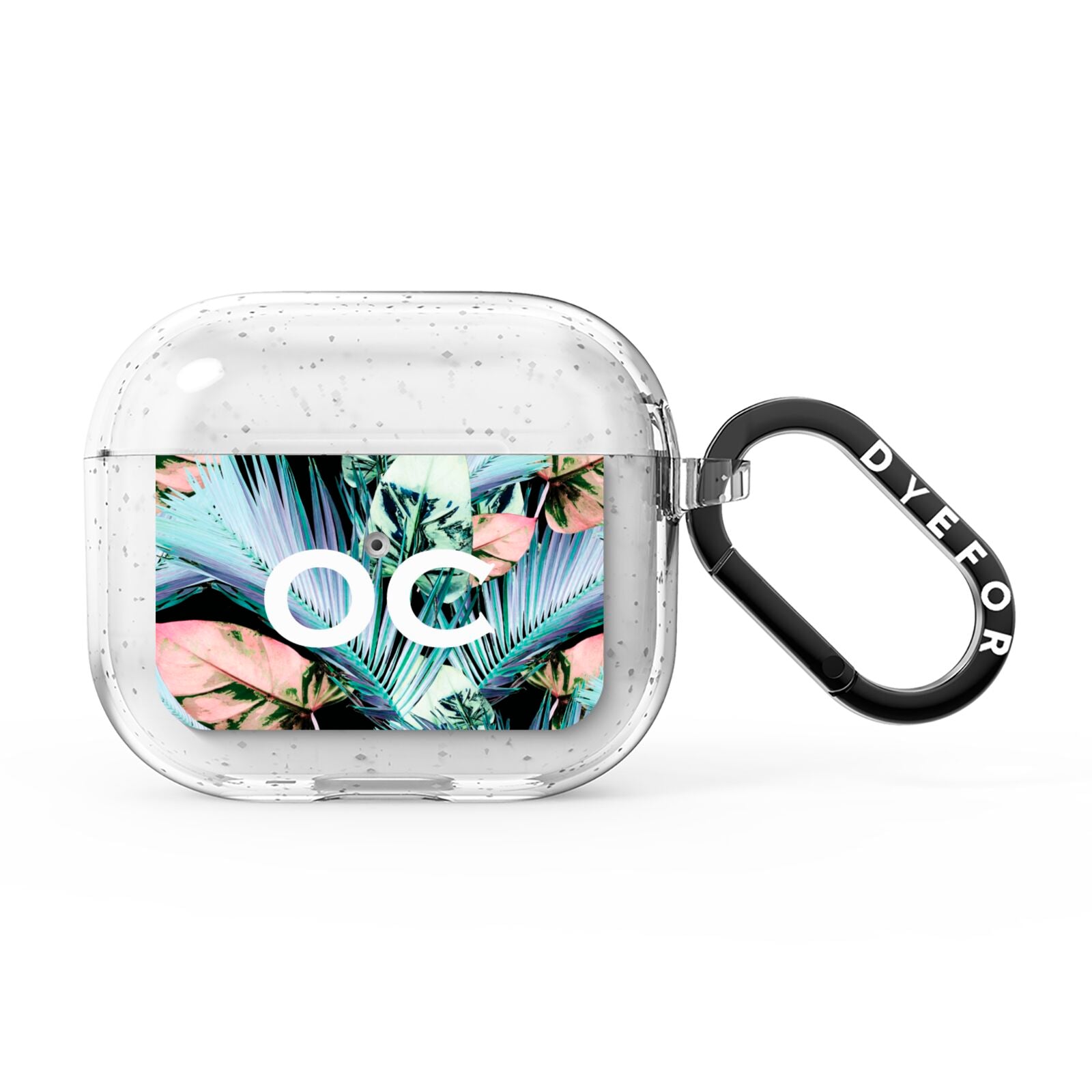 Personalised Abstract Tropical Leaves AirPods Glitter Case 3rd Gen