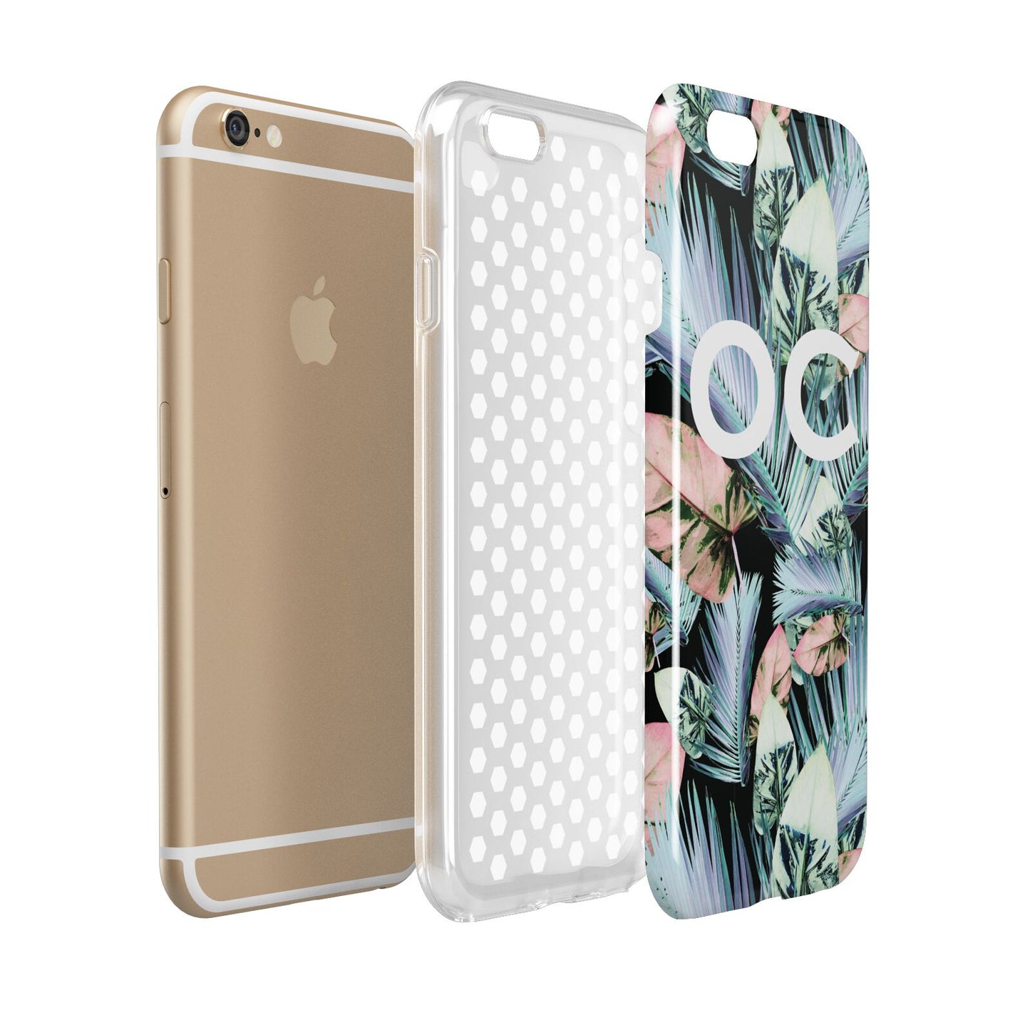 Personalised Abstract Tropical Leaves Apple iPhone 6 3D Tough Case Expanded view