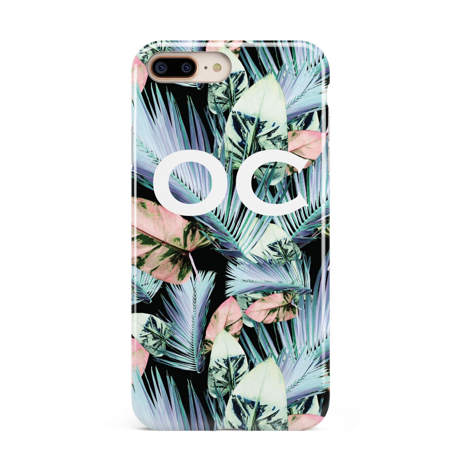 Personalised Abstract Tropical Leaves Apple iPhone 7 8 Plus 3D Tough Case