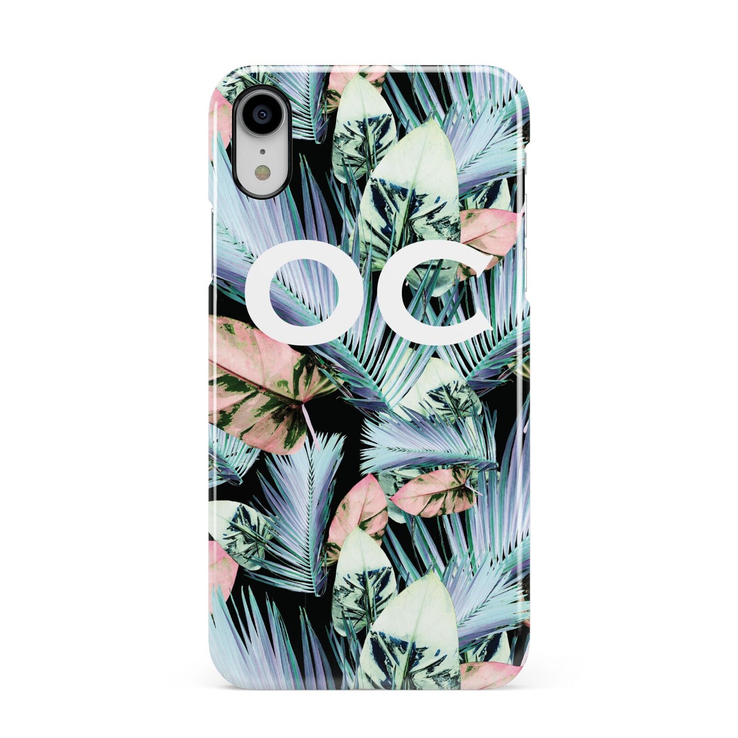 Personalised Abstract Tropical Leaves Apple iPhone XR White 3D Snap Case