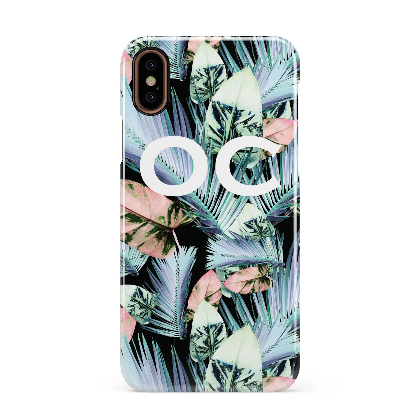 Personalised Abstract Tropical Leaves Apple iPhone XS 3D Snap Case